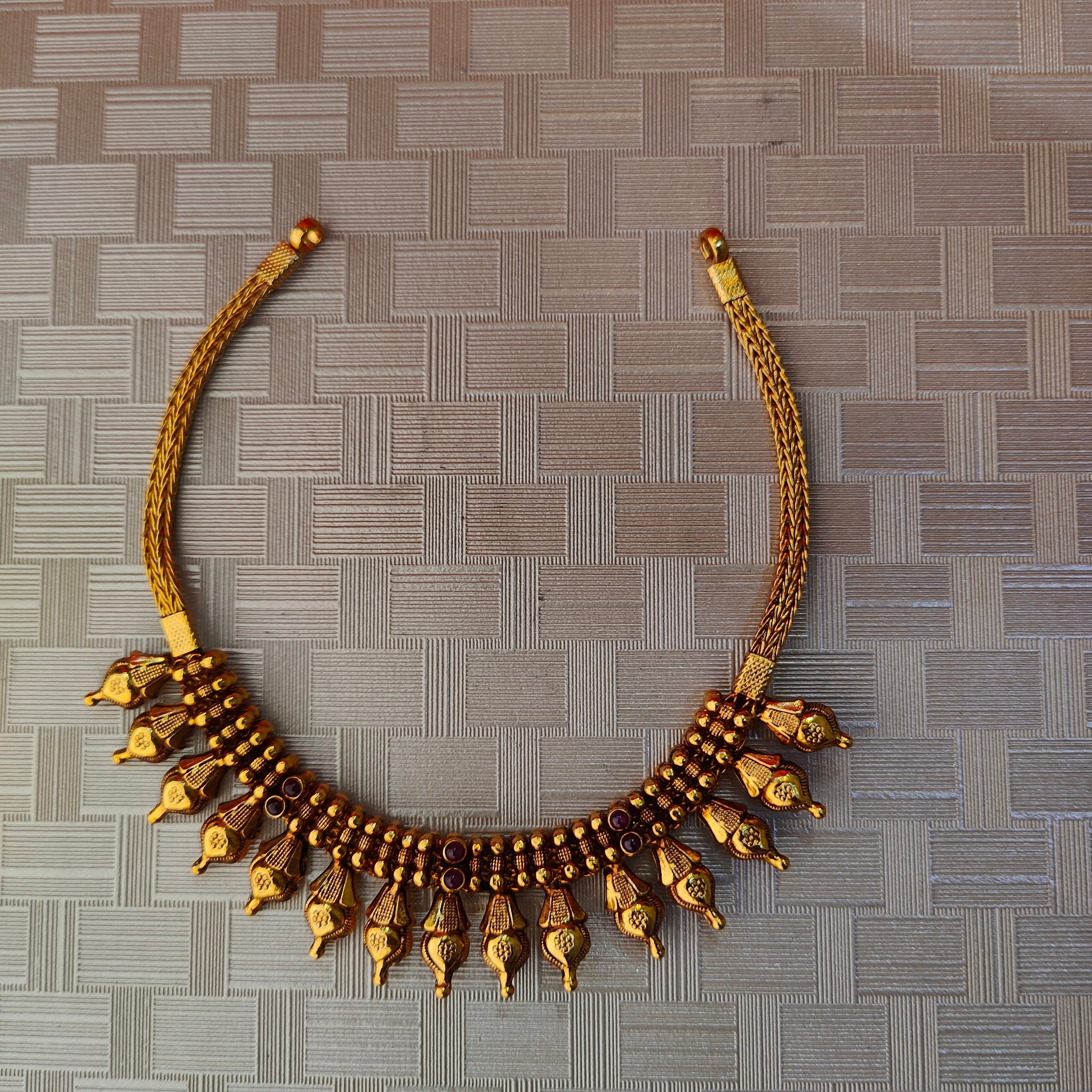 925 Silver Gold Plated Necklace-1307