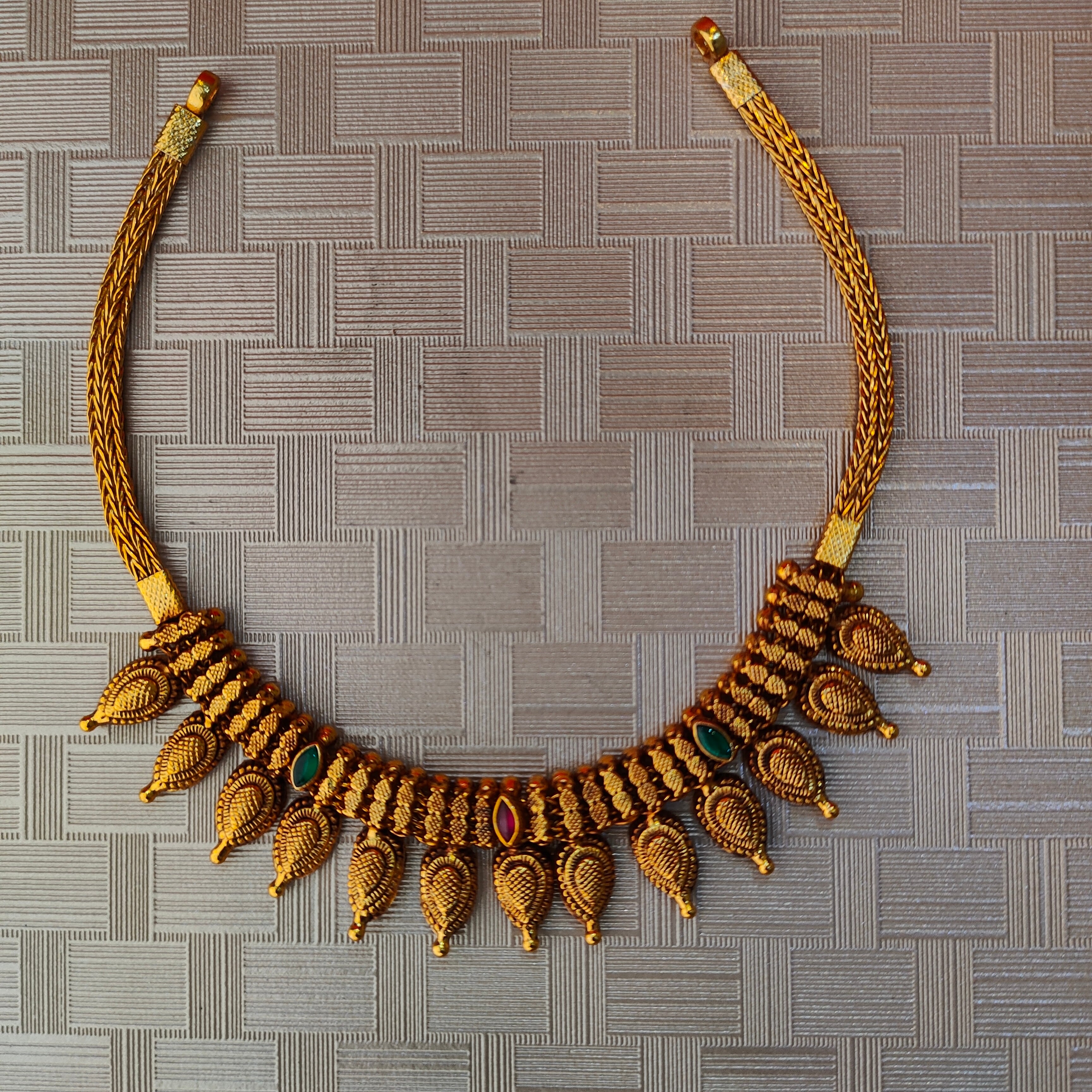 925 Silver Gold Plated Necklace-1308