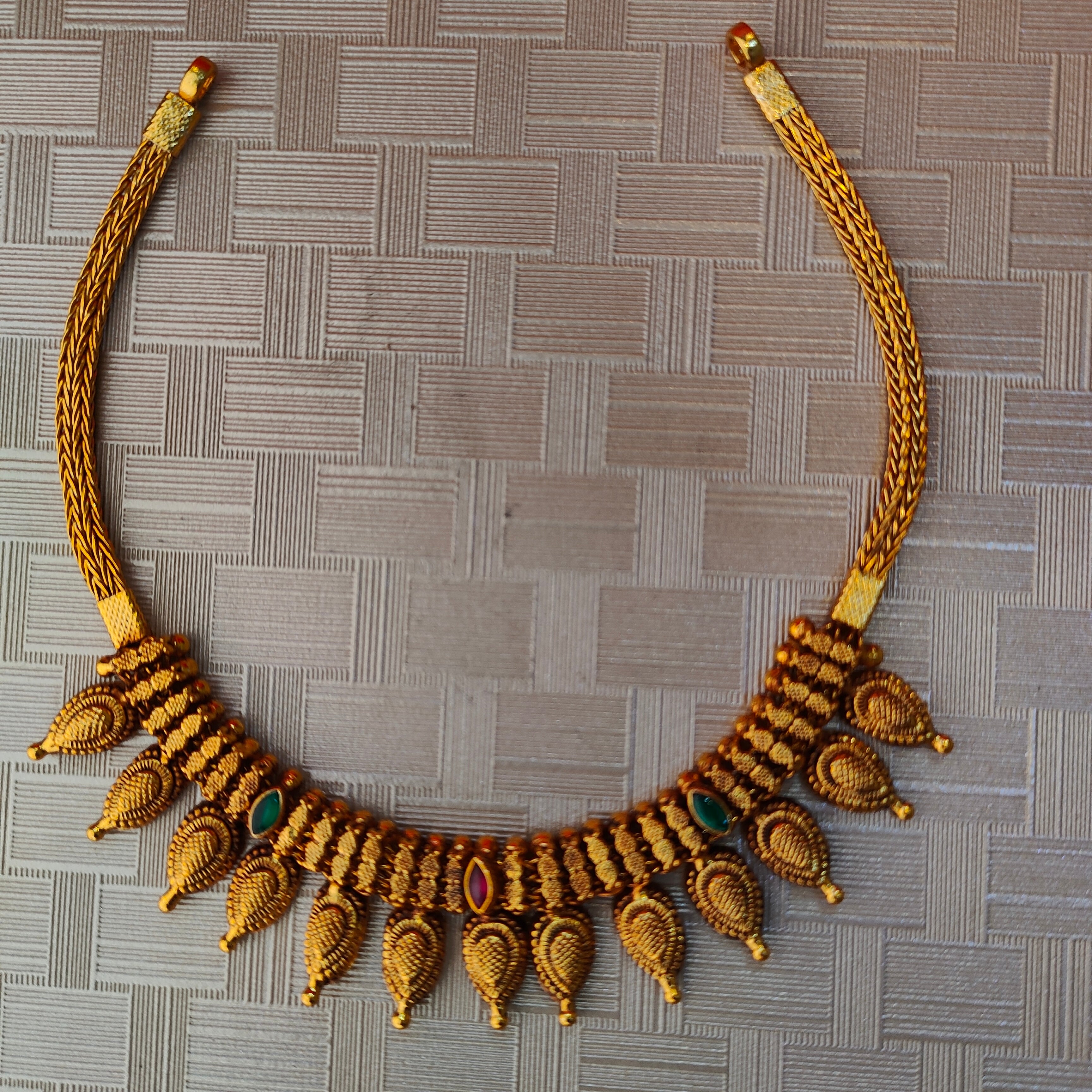 925 Silver Gold Plated Necklace-1308