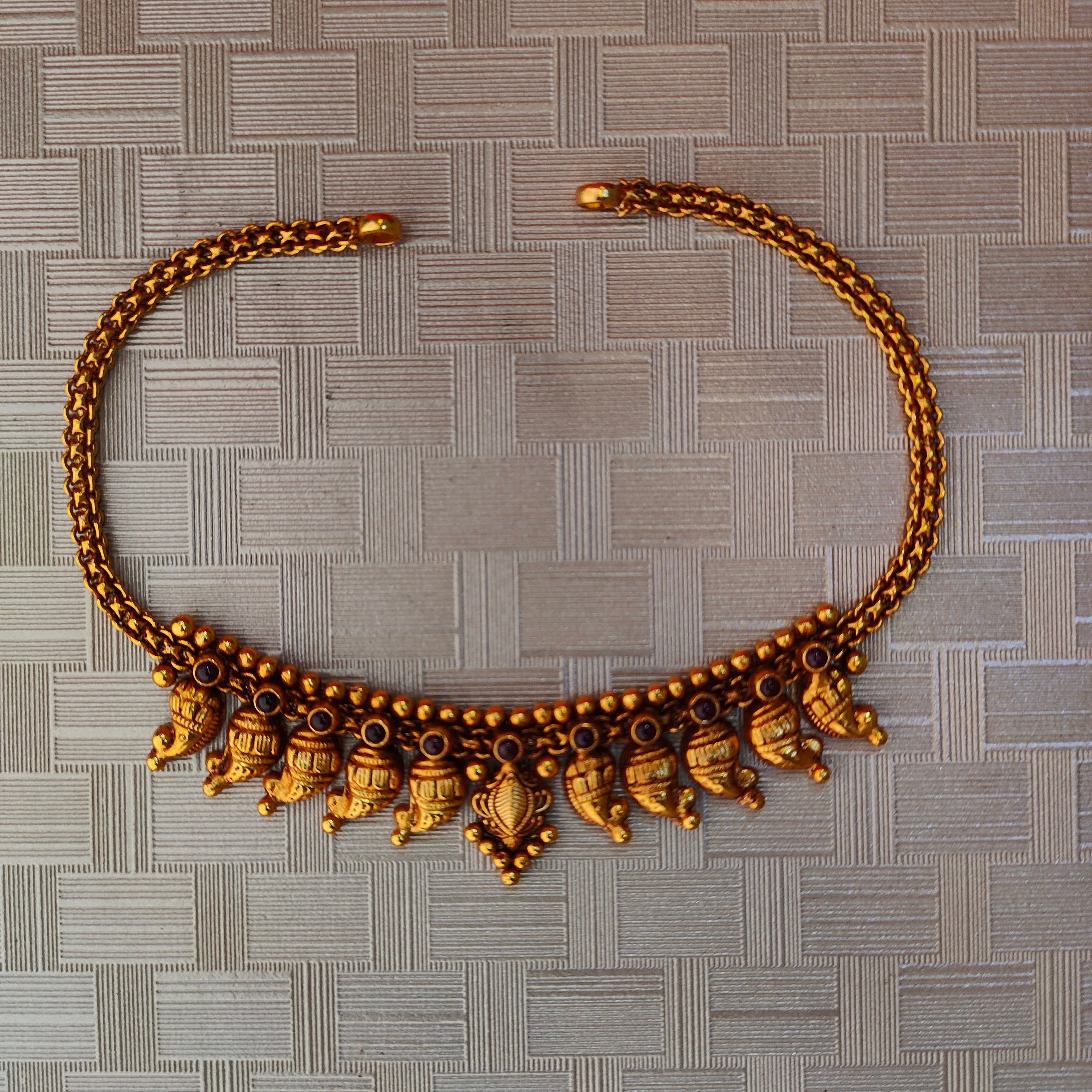 925 Silver Gold Plated Necklace-1303