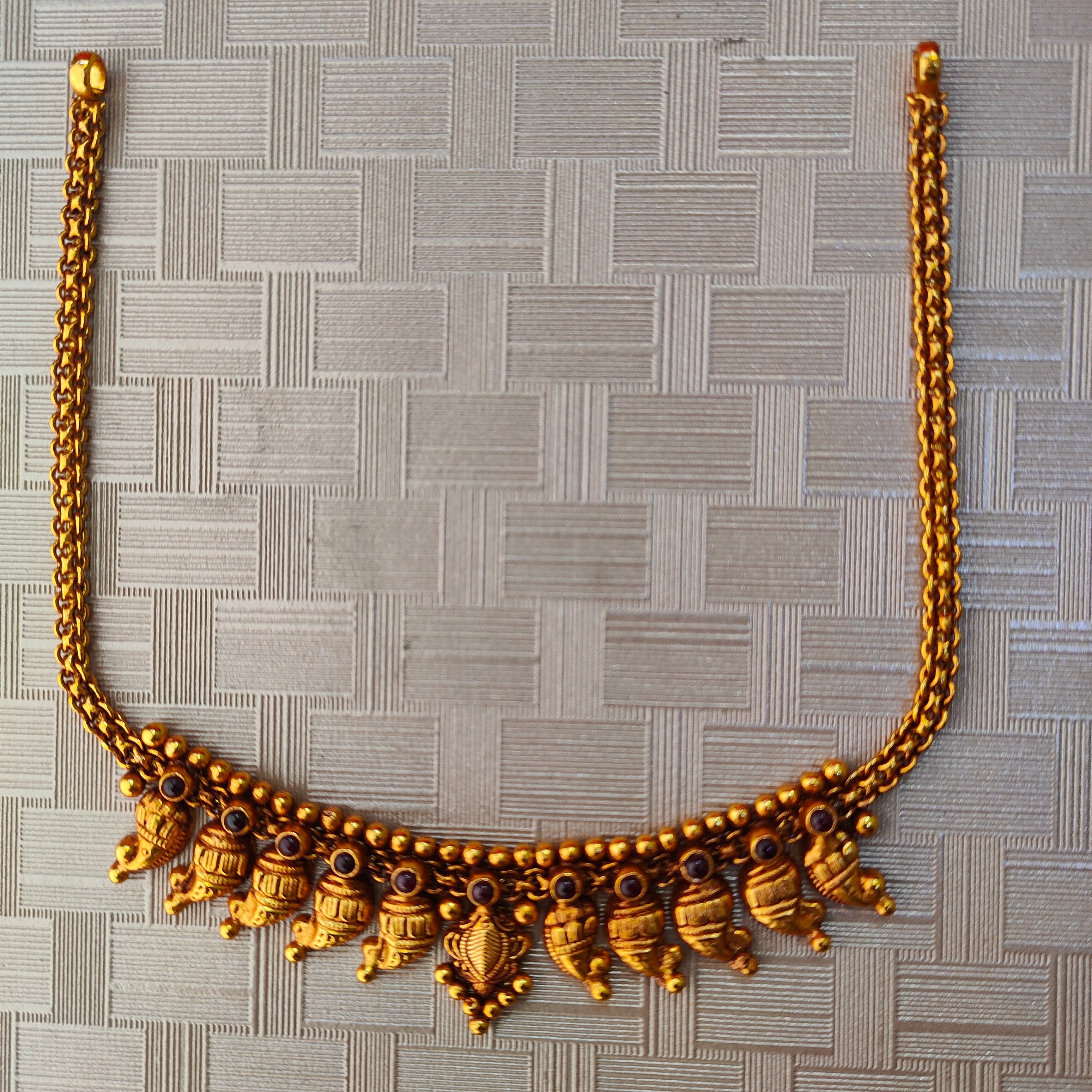 925 Silver Gold Plated Necklace-1303