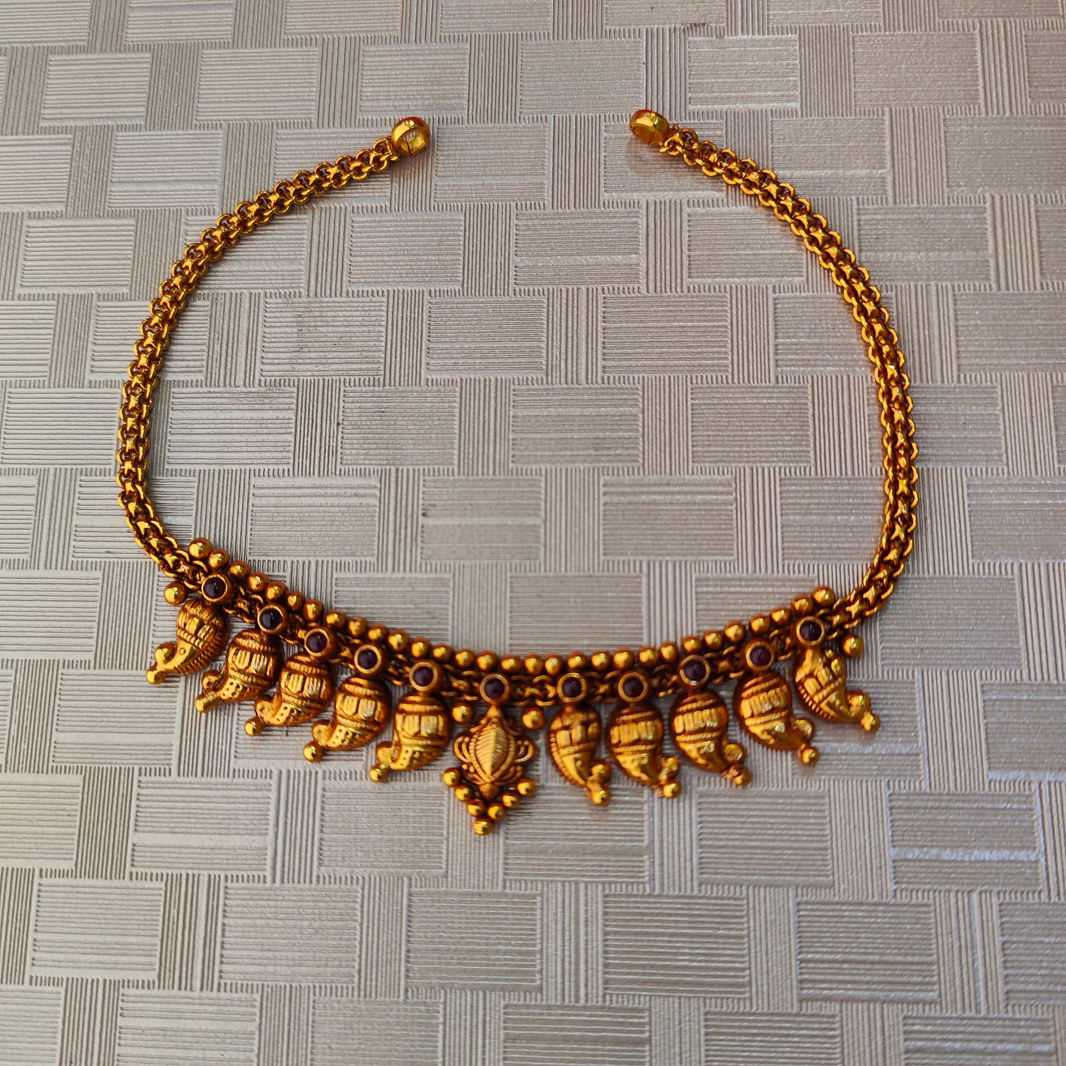 925 Silver Gold Plated Necklace-1303