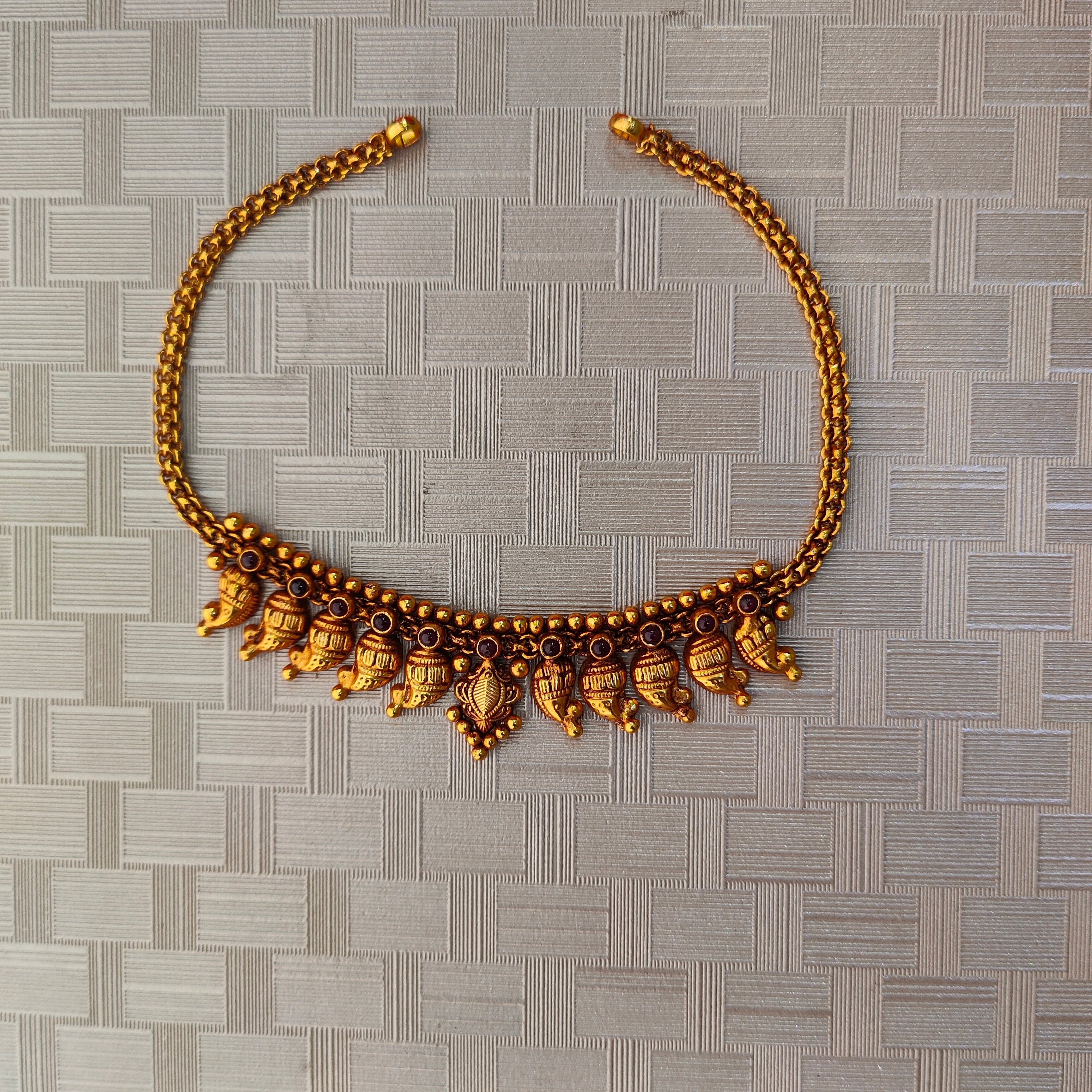 925 Silver Gold Plated Necklace-1303