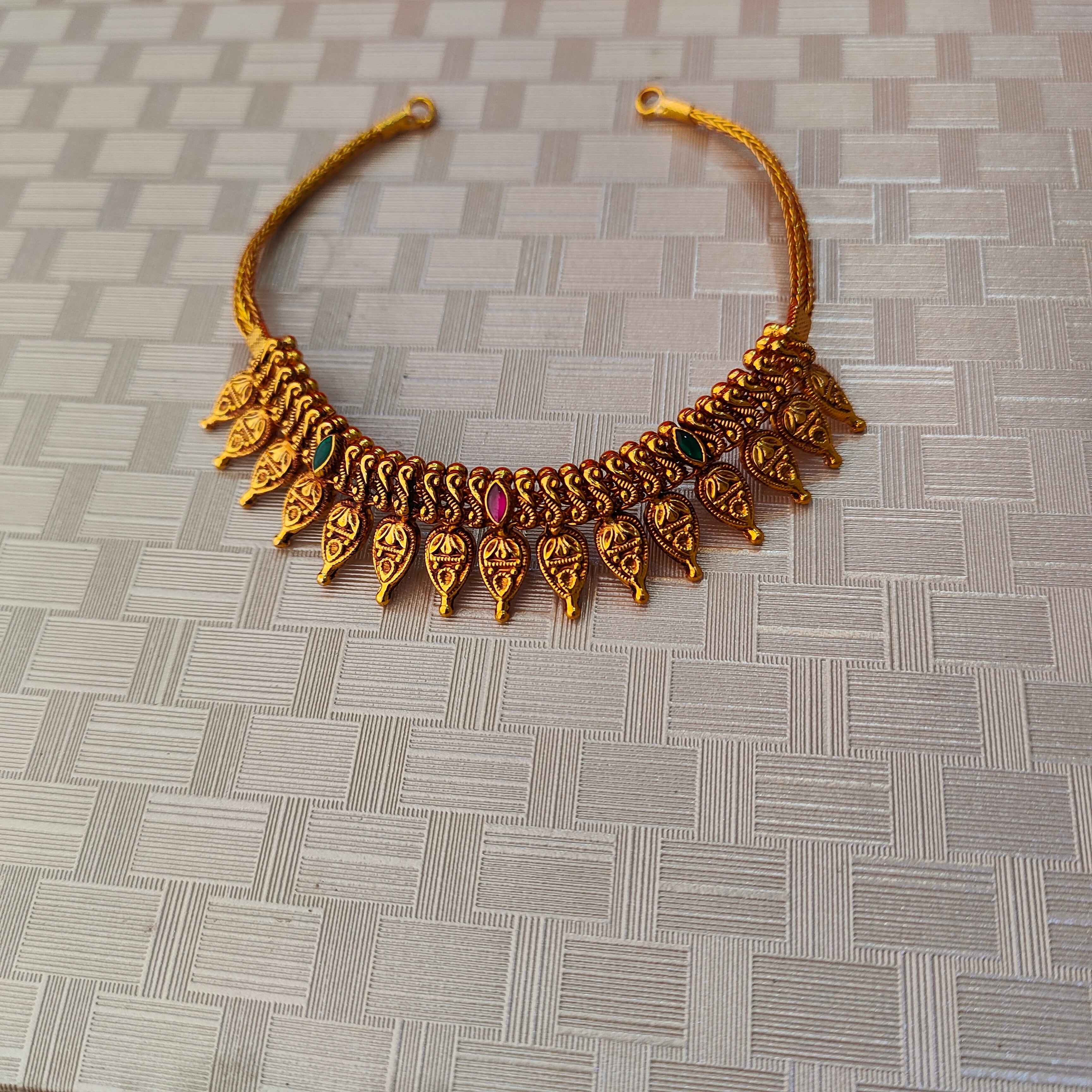 925 Silver Gold Plated Necklace-1306