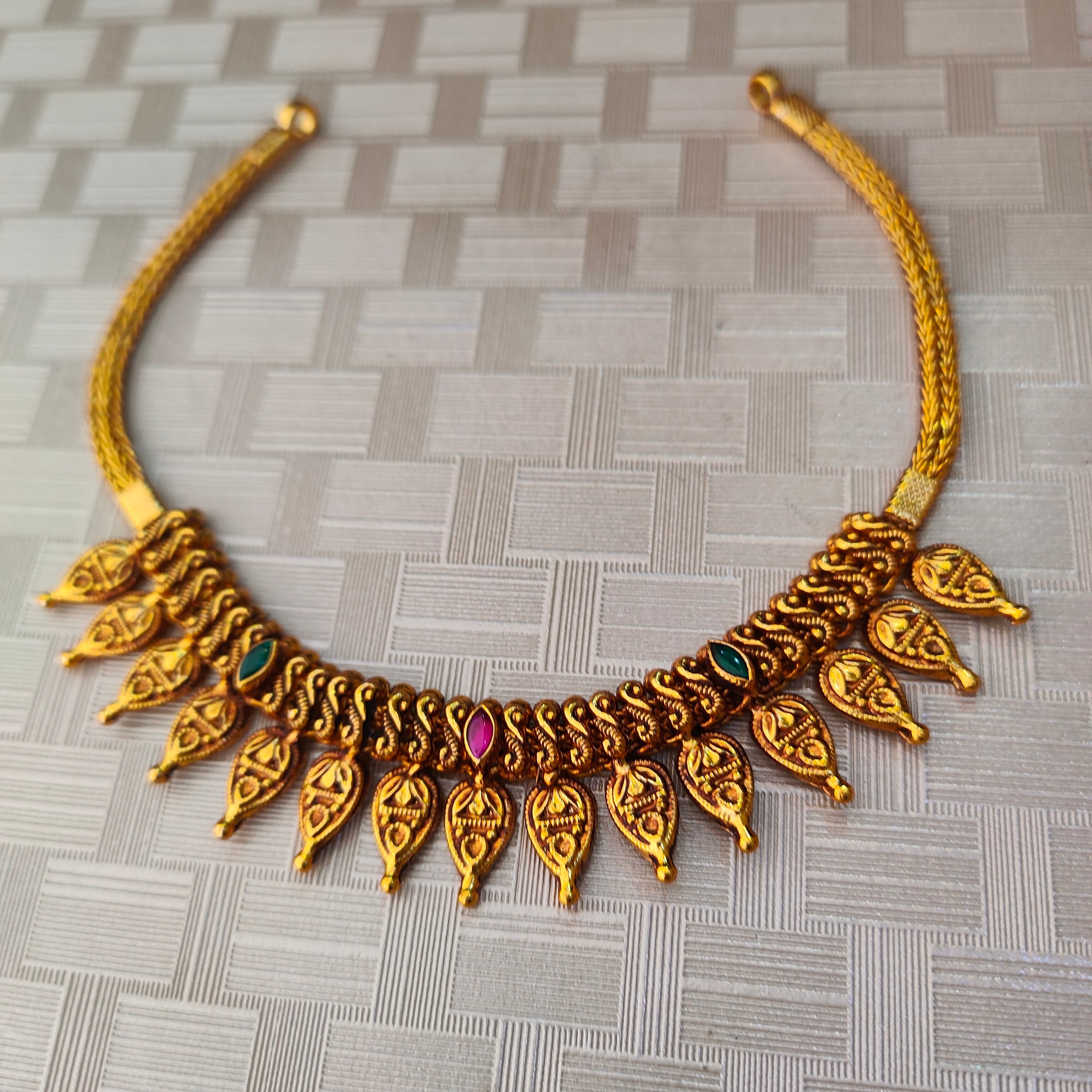 925 Silver Gold Plated Necklace-1306