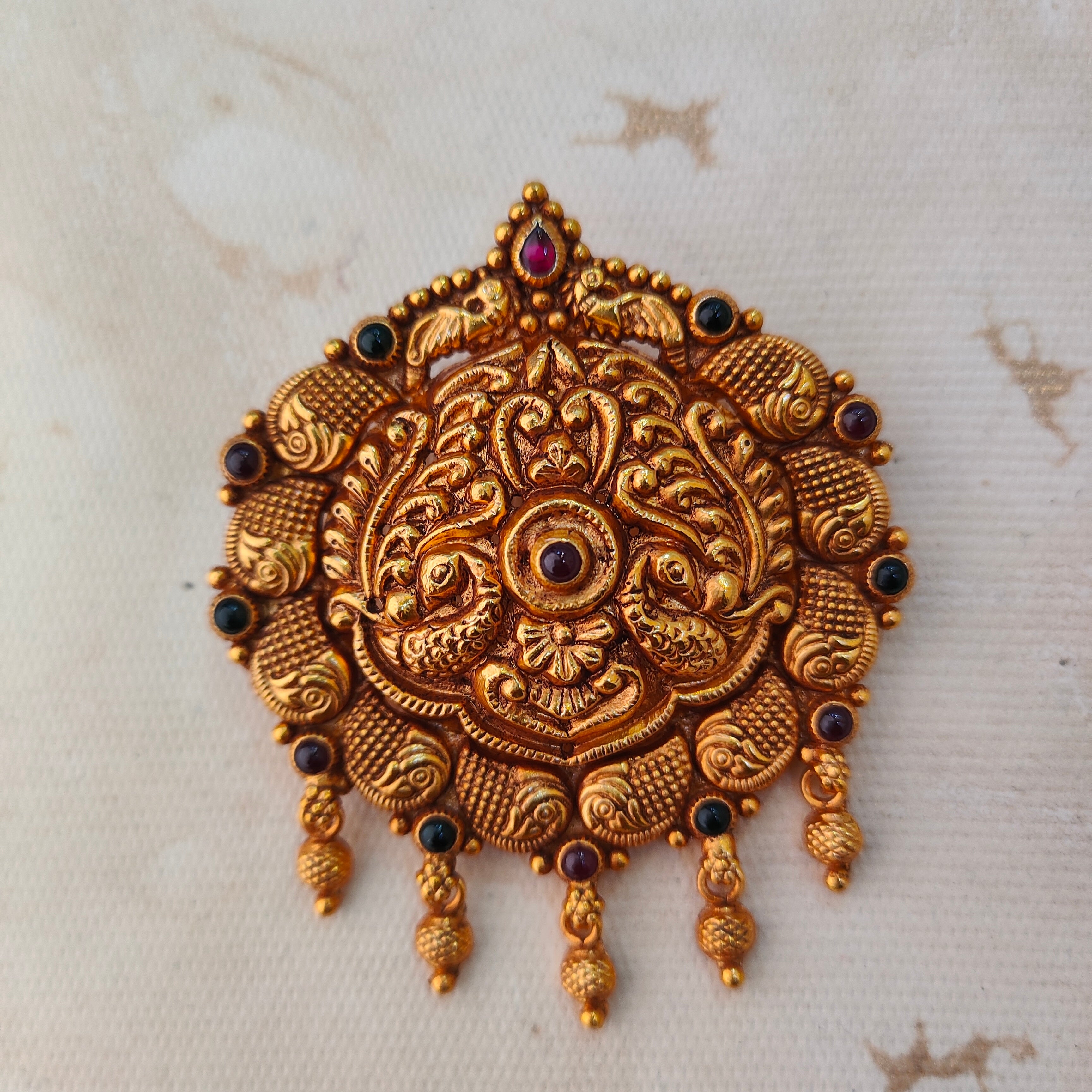 925 Silver Gold plated Peacock Pendant-1214