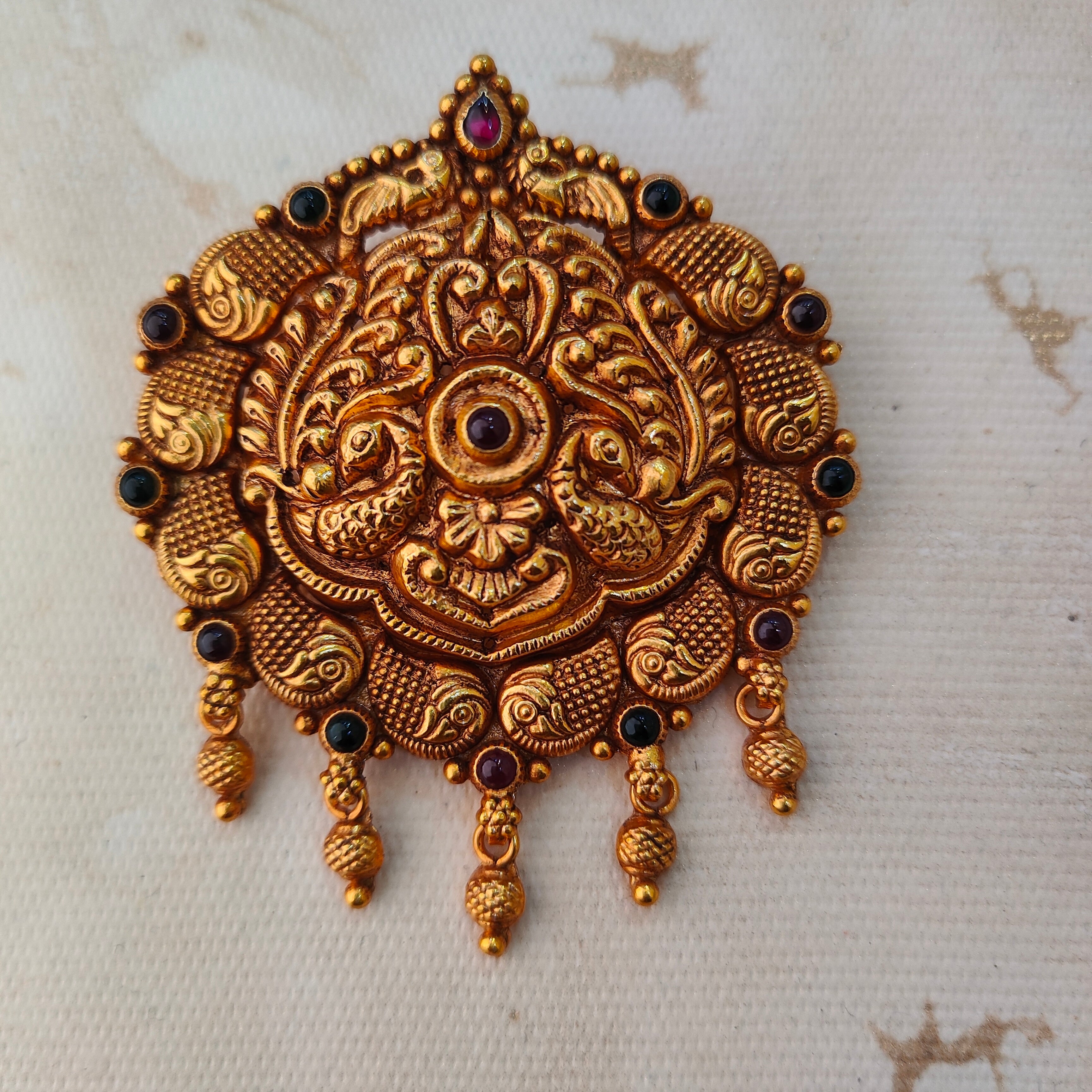 925 Silver Gold plated Peacock Pendant-1214