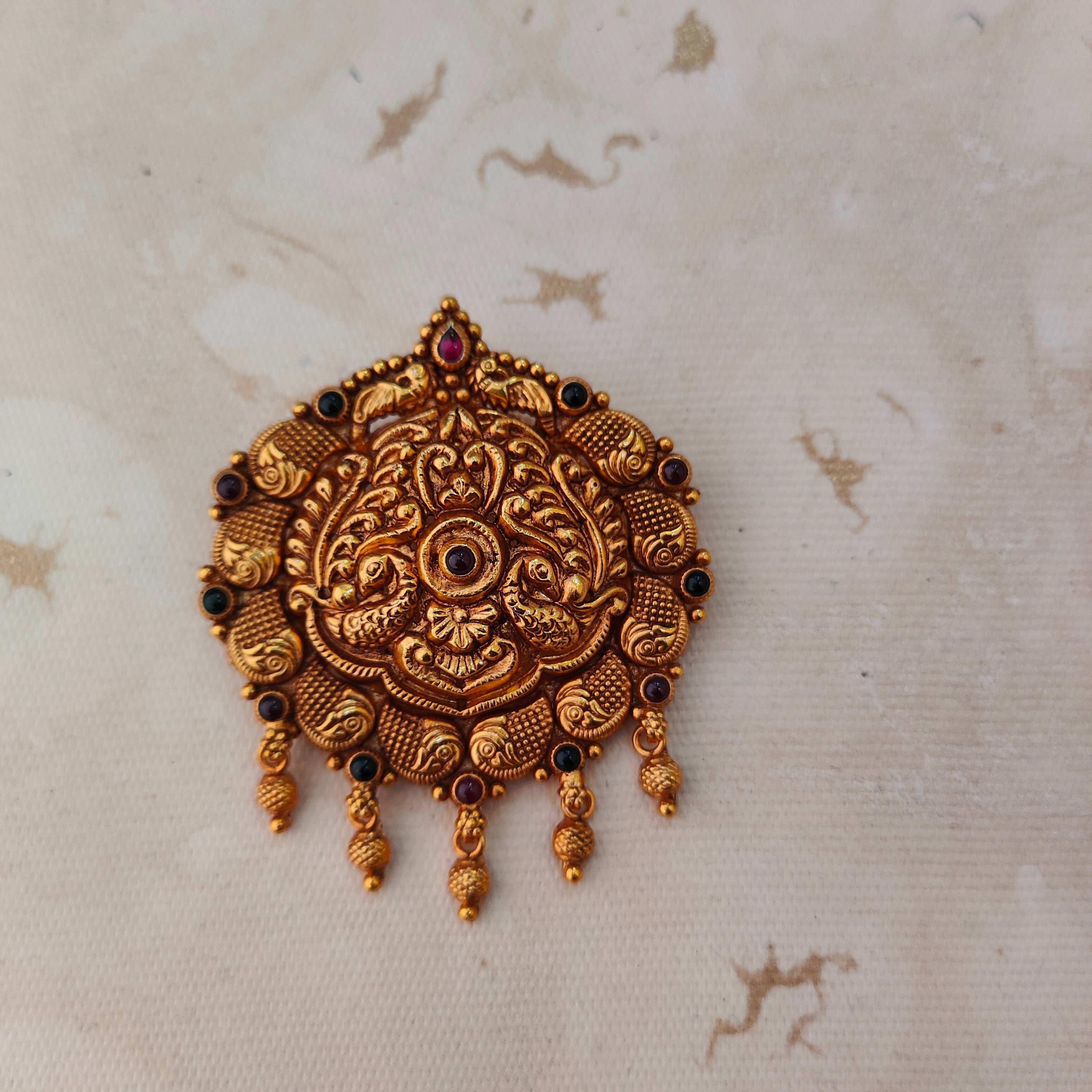 925 Silver Gold plated Peacock Pendant-1214