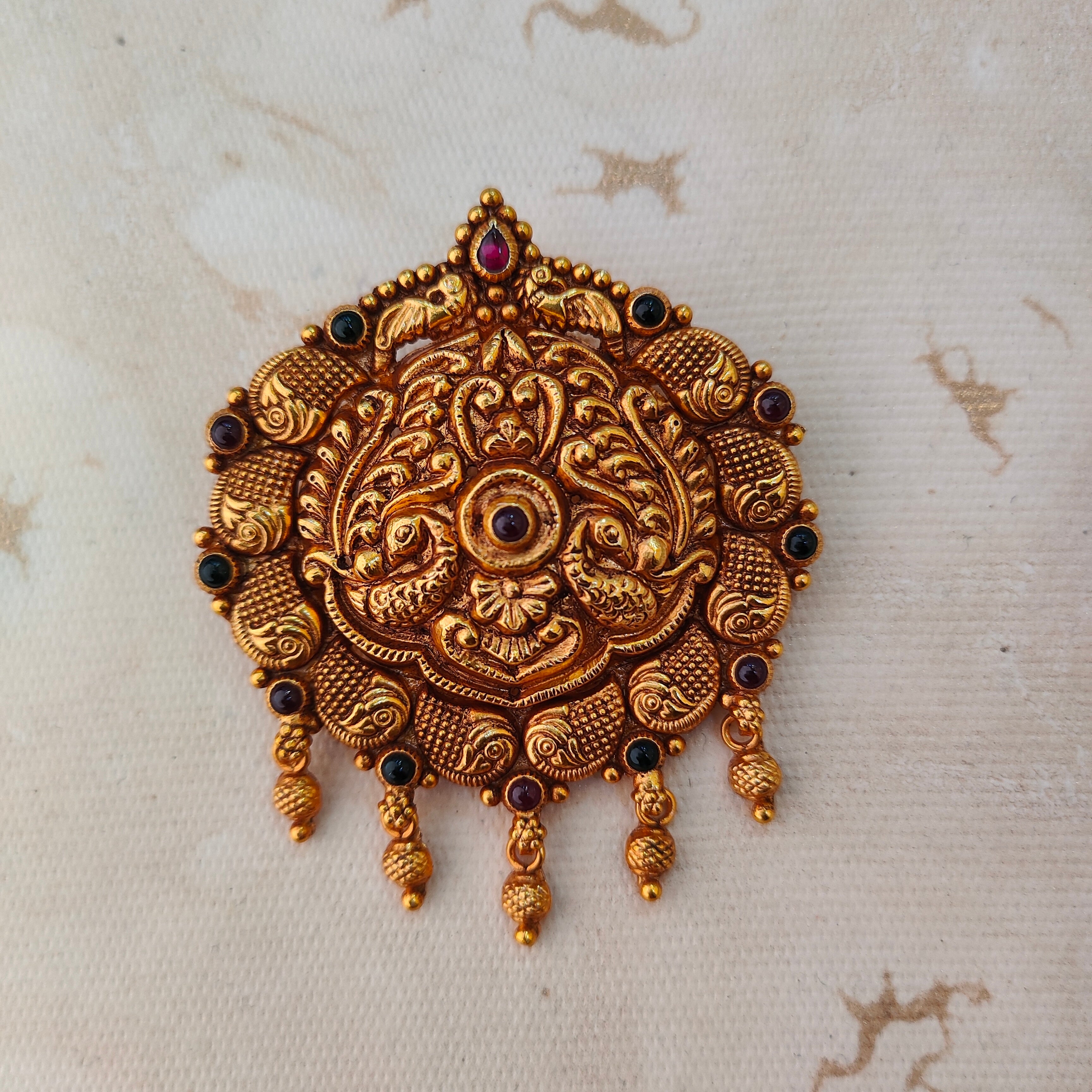 925 Silver Gold plated Peacock Pendant-1214