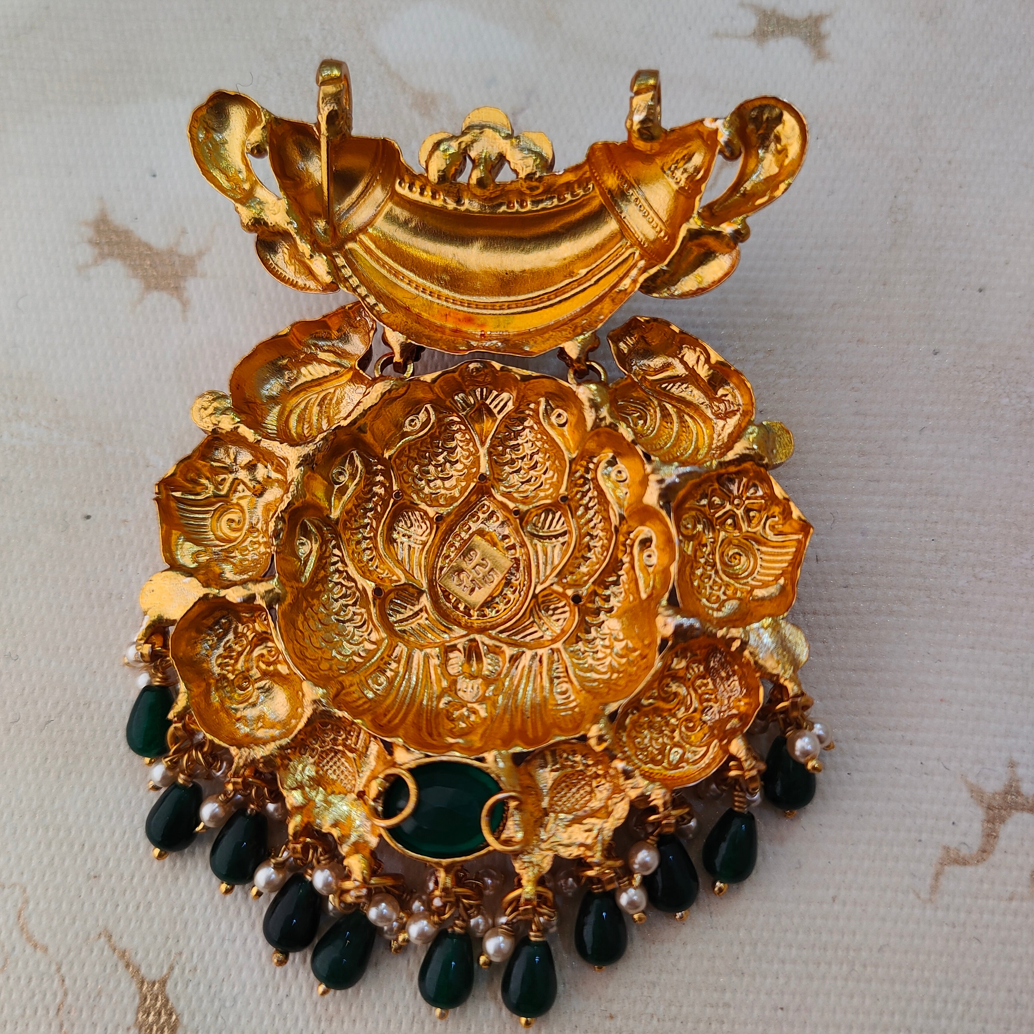 925 Silver Gold plated Peacock Pendant-1215