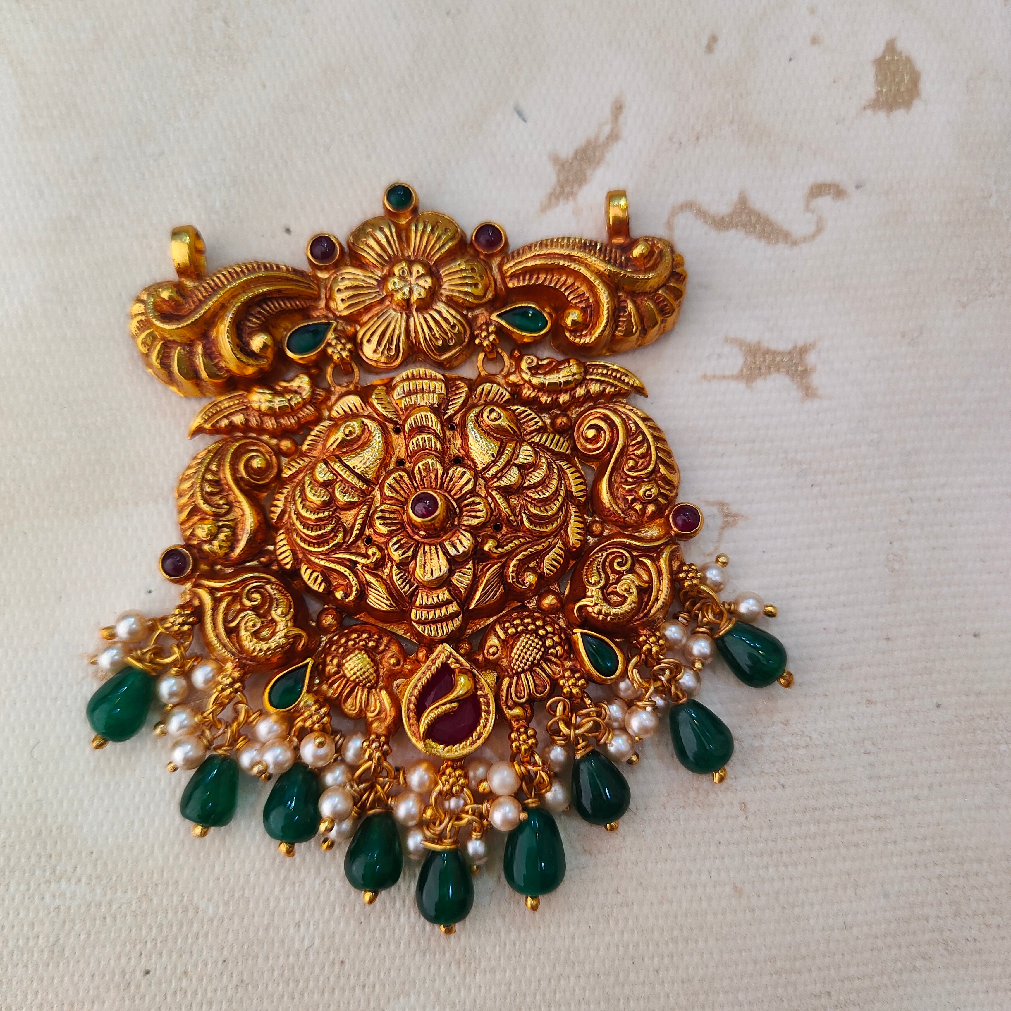 925 Silver Gold plated Flower Pendant-1213