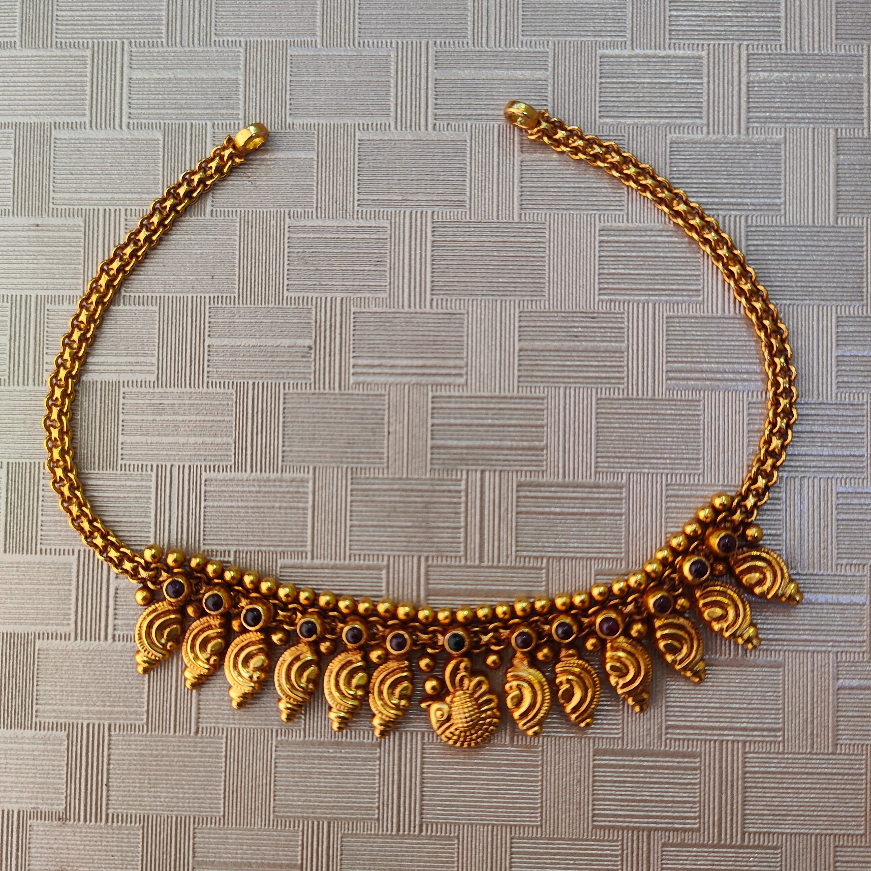 925 Silver Gold Plated Necklace-1304