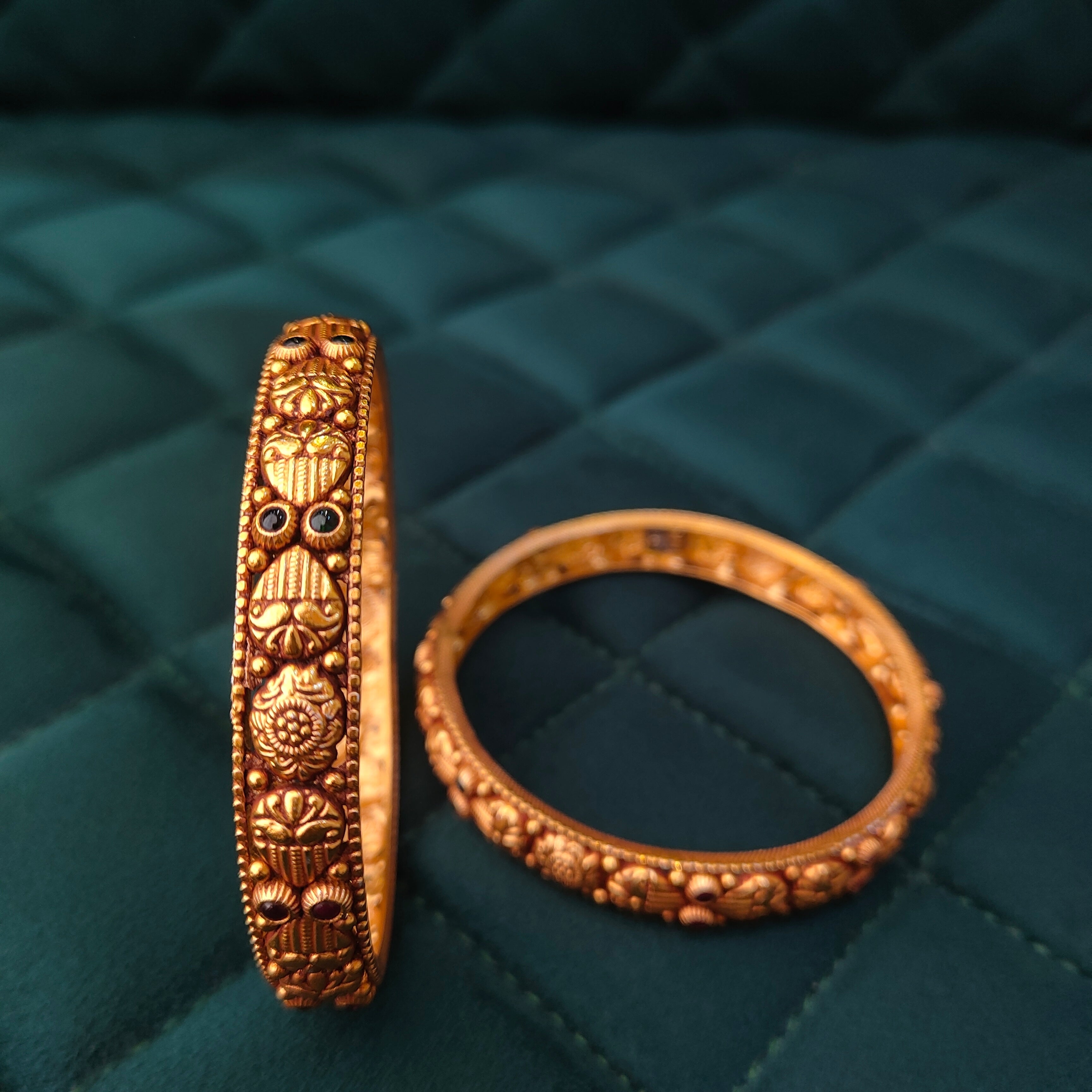 925 Silver Gold Plated Bangle-1290