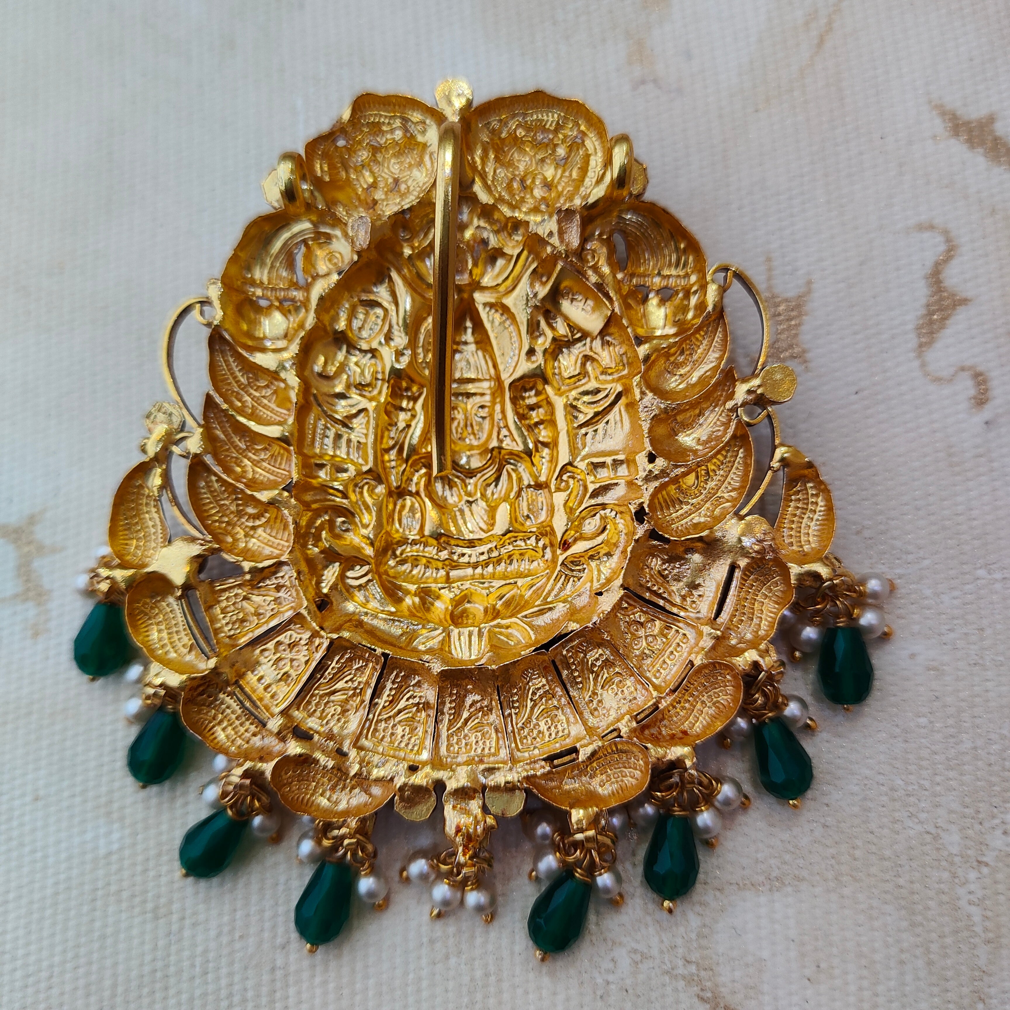 925 Silver Gold plated Lakshmi Pendant-1347