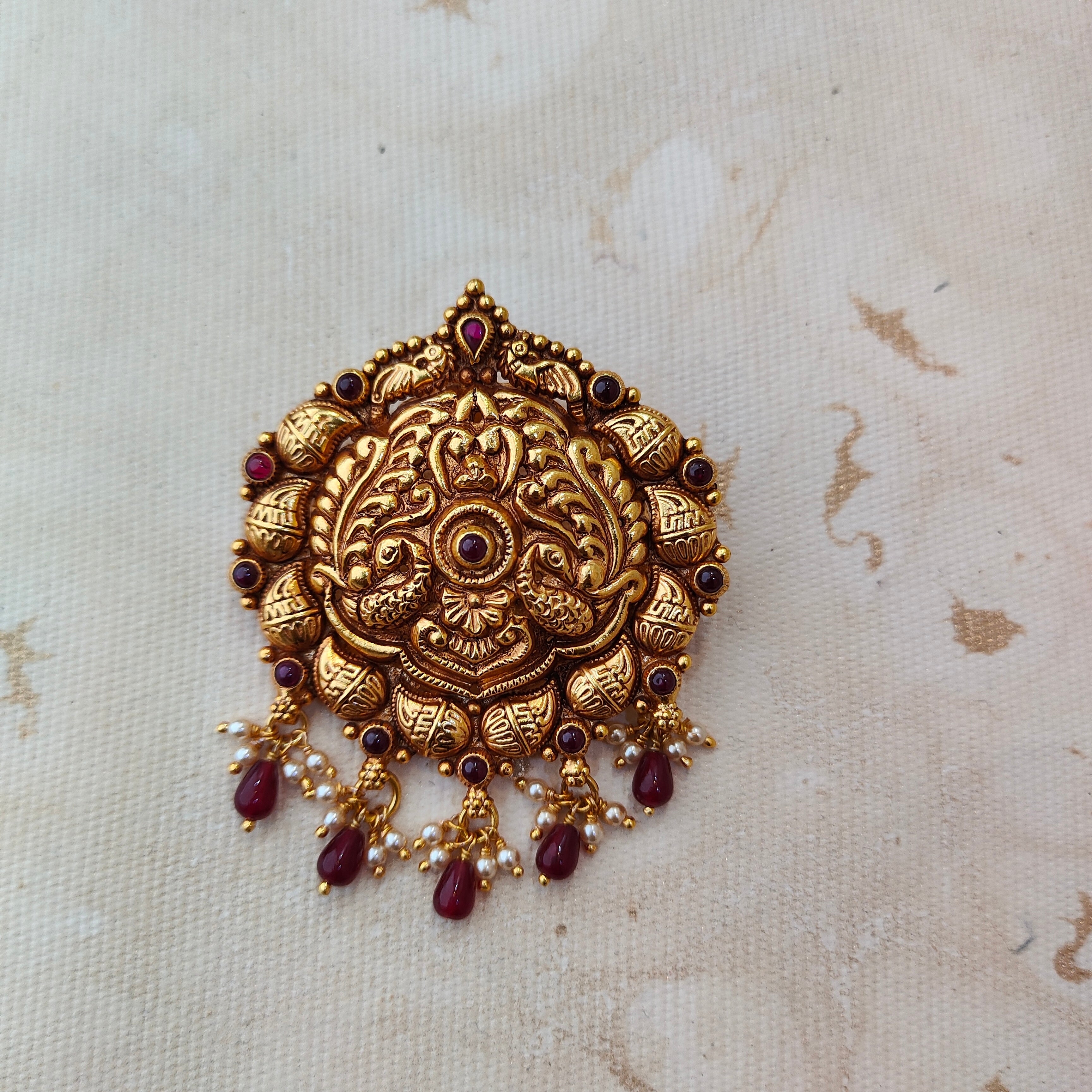 925 Silver Gold plated Peacock Pendant-1345