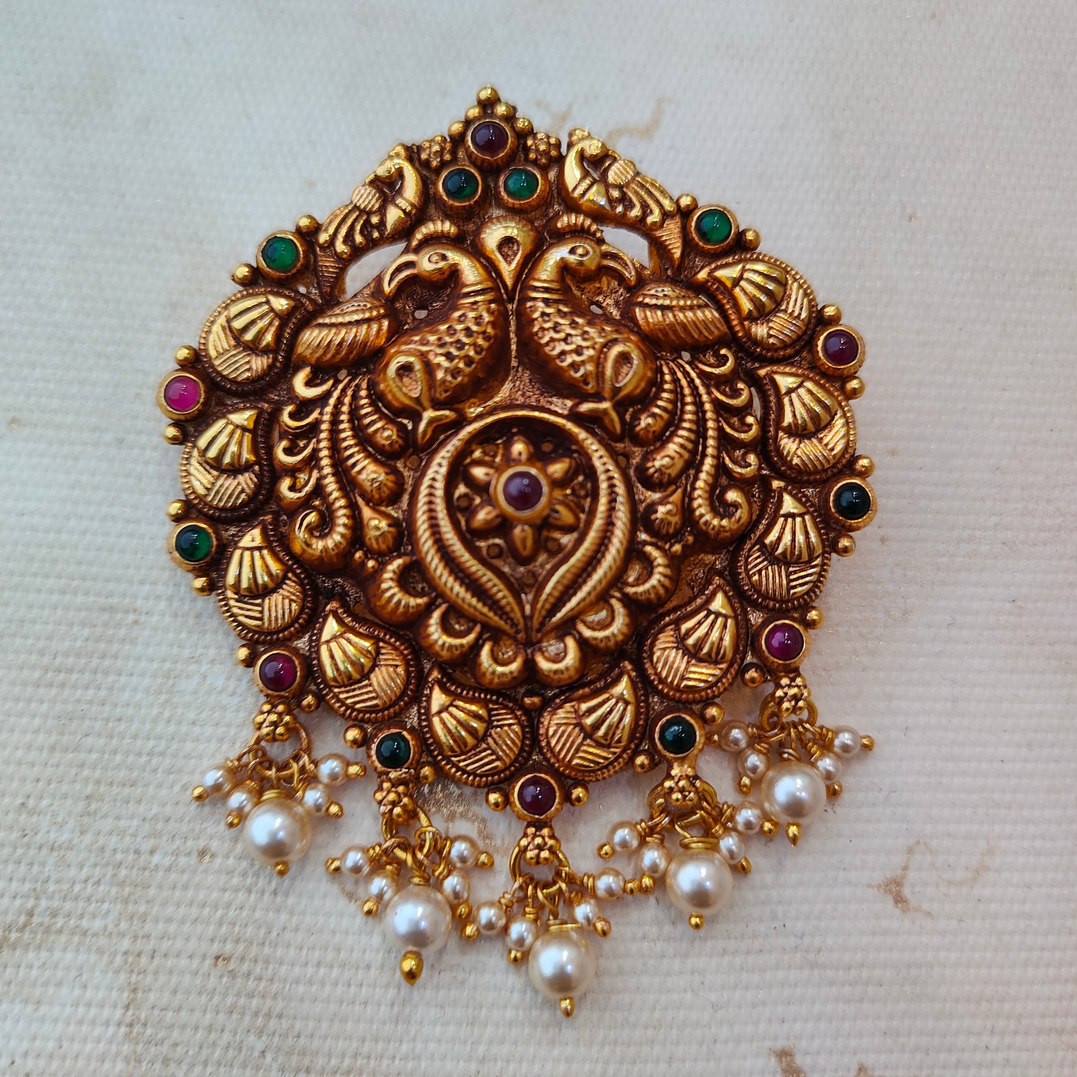 925 Silver Gold plated Peacock Pendant-1349