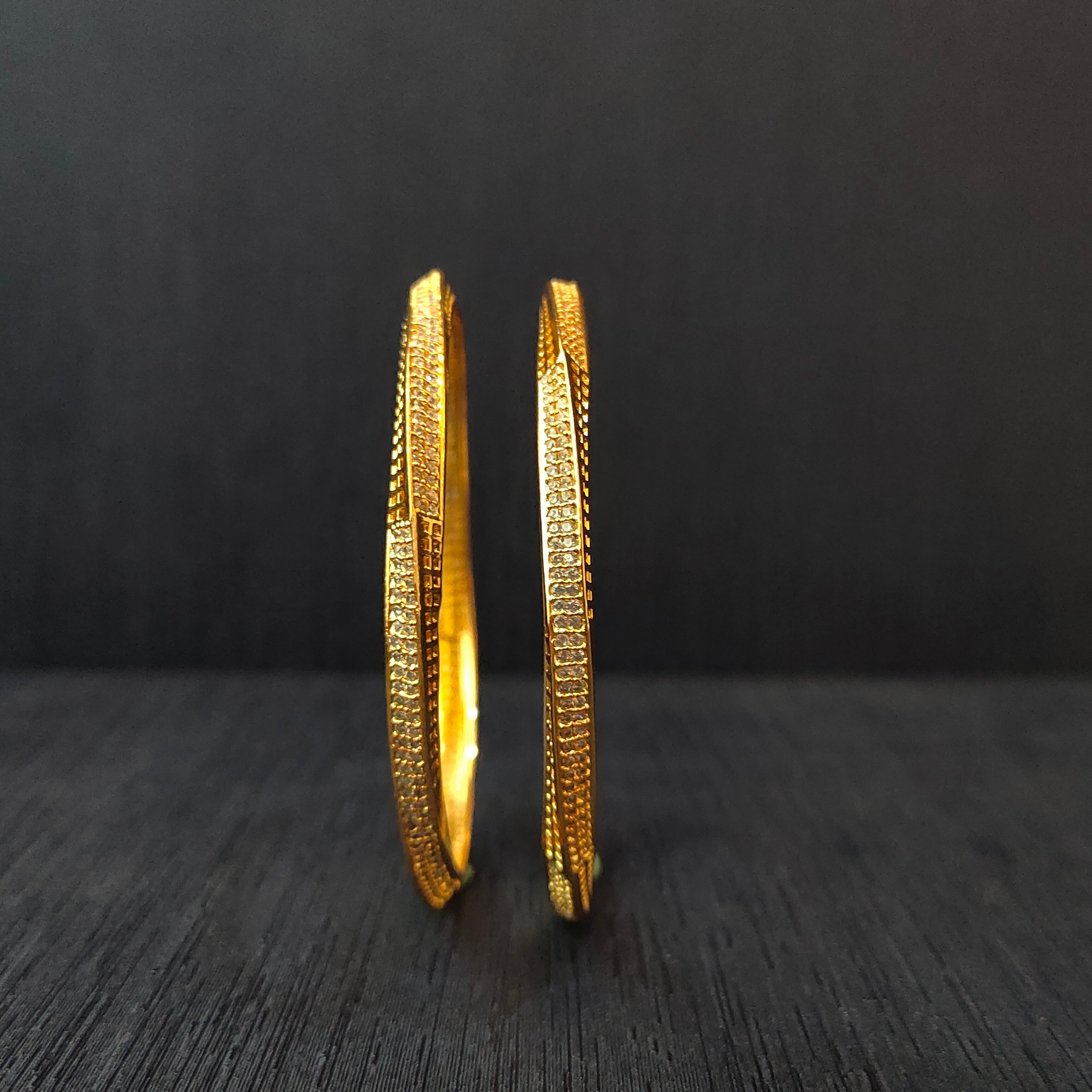 925 Silver CZ Stone Turkish Bangle-1376 - Size 2.5