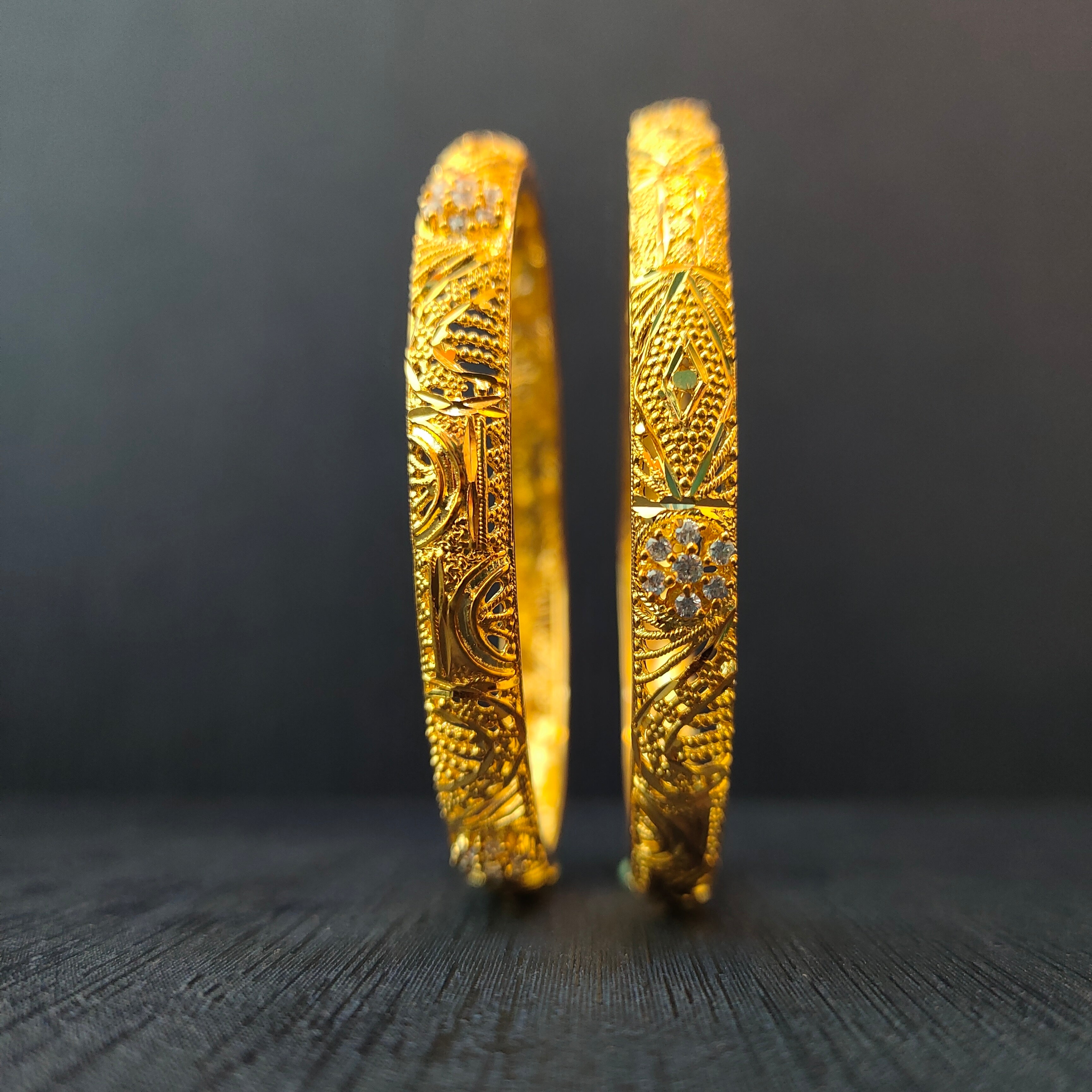 925 Silver CZ Stone Turkish Bangle-1375 - Size 2.6