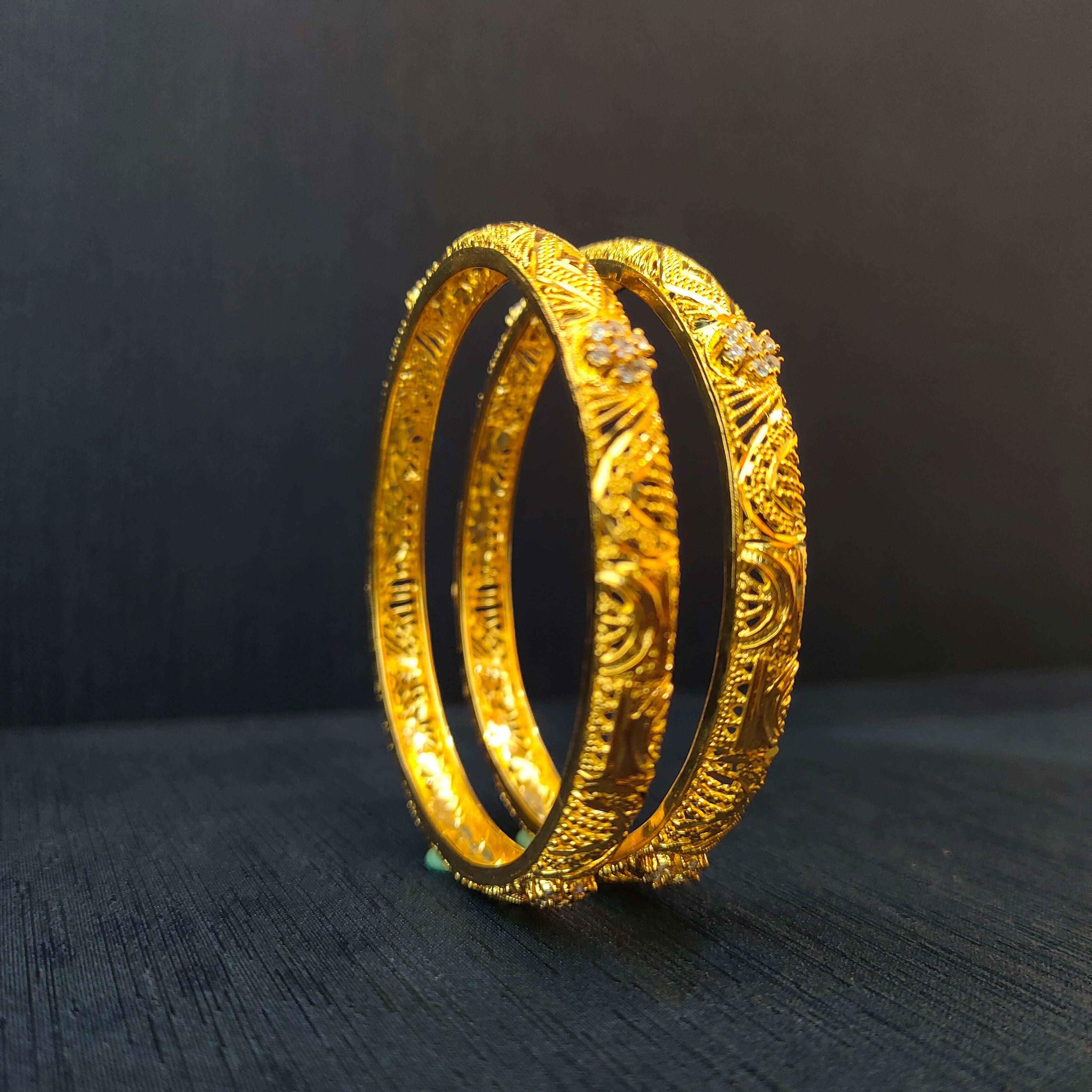 925 Silver CZ Stone Turkish Bangle-1375 - Size 2.6