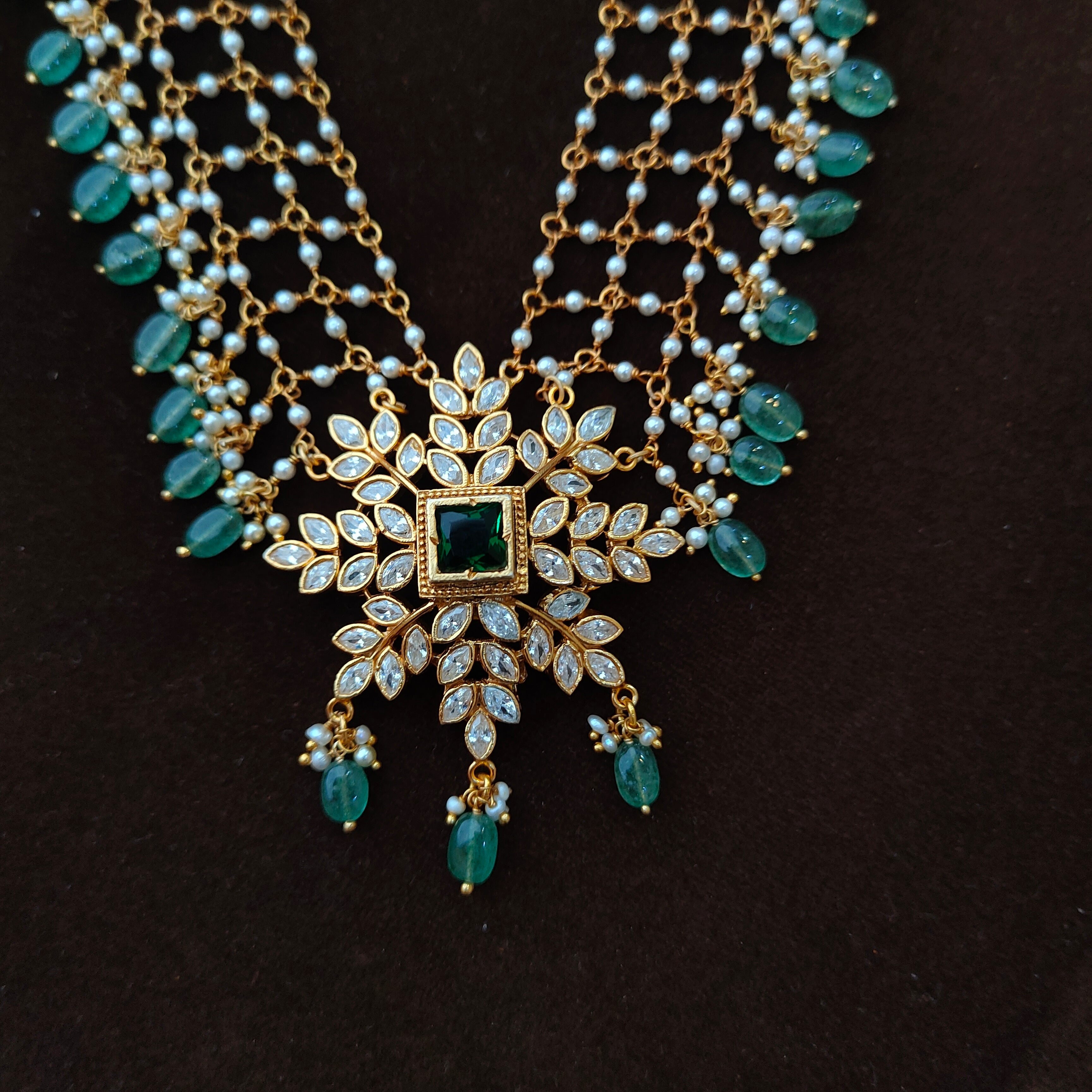 925 Silver Gold Plated Flower beads Haram-1346