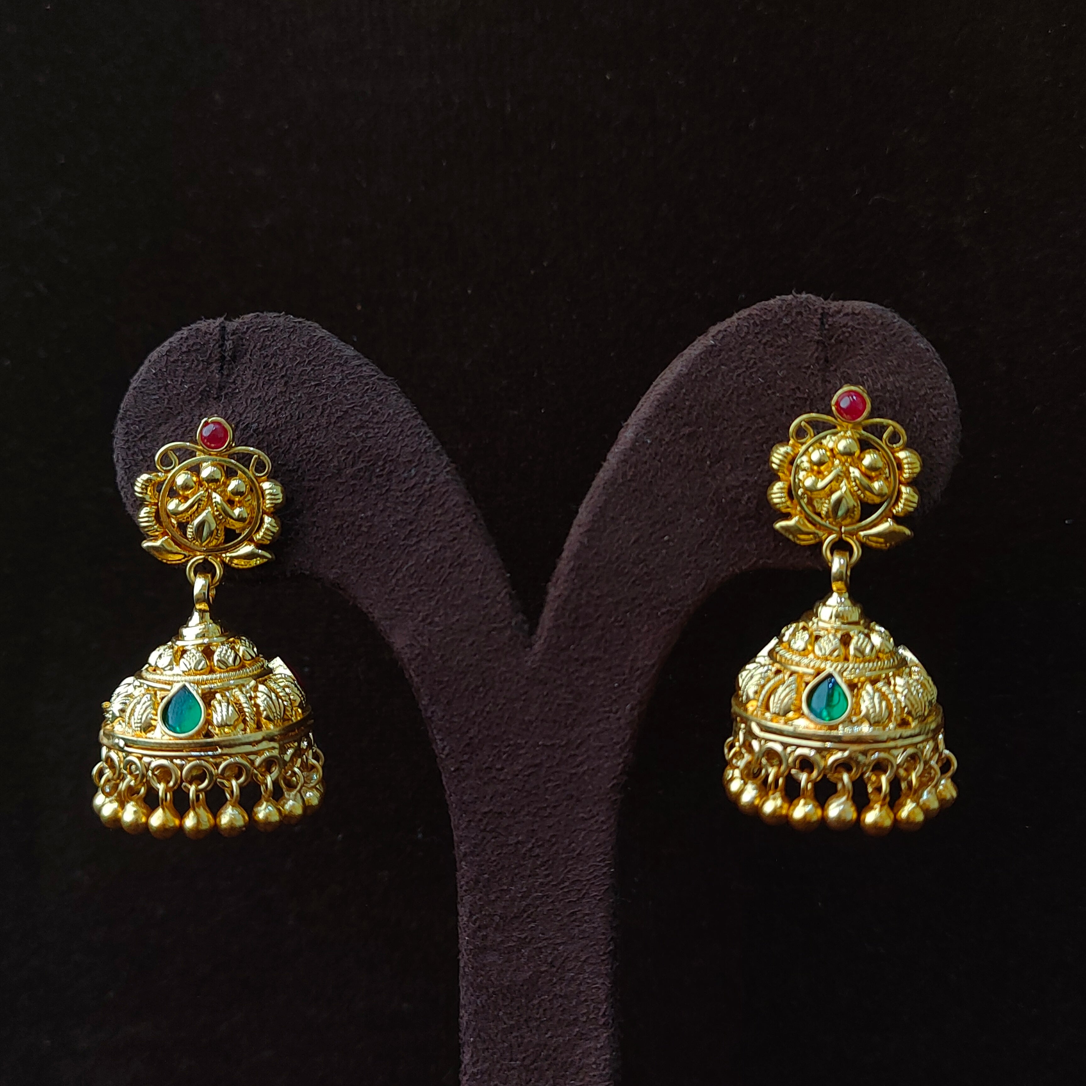 925 Silver Gold Plated Jhumka-1382