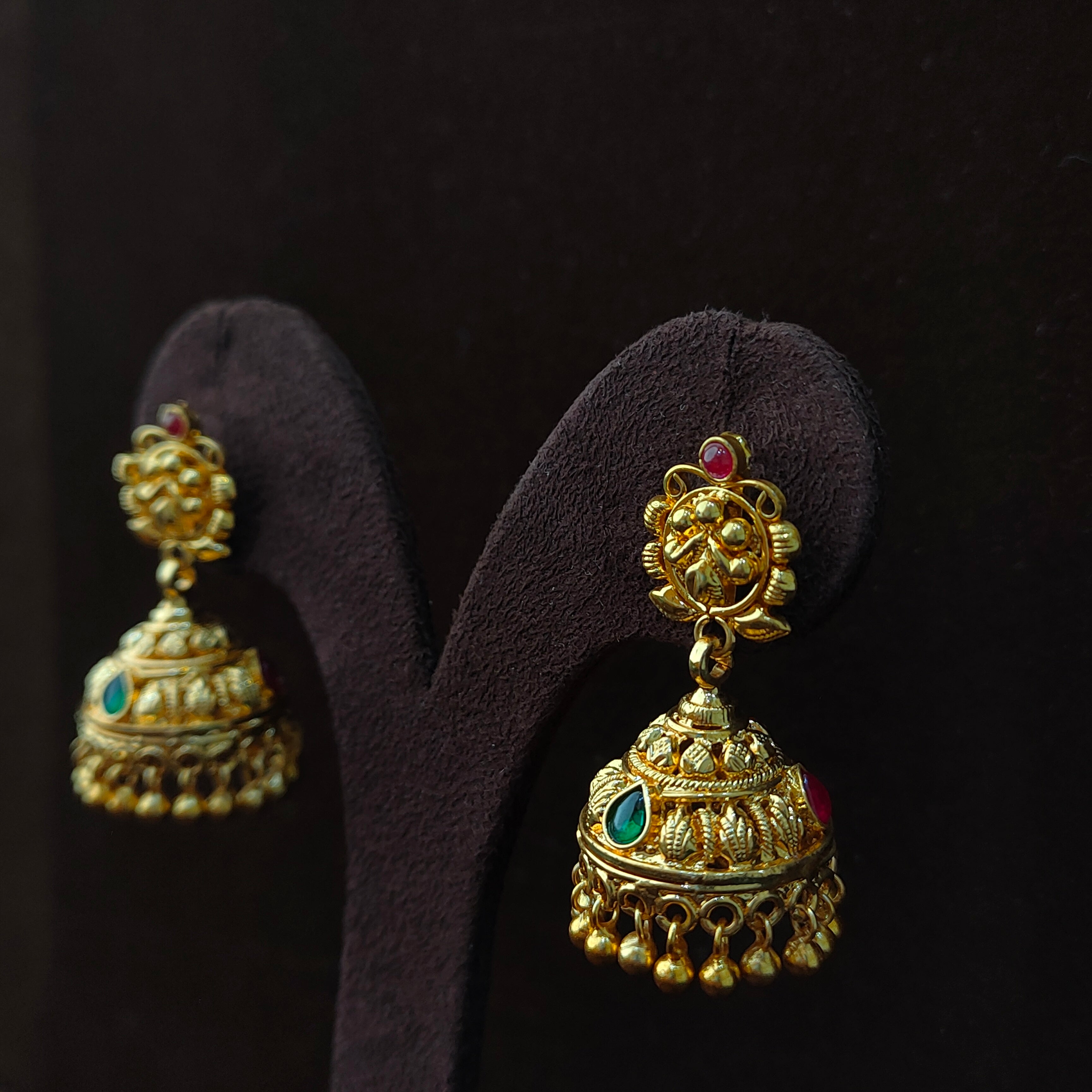 925 Silver Gold Plated Jhumka-1382