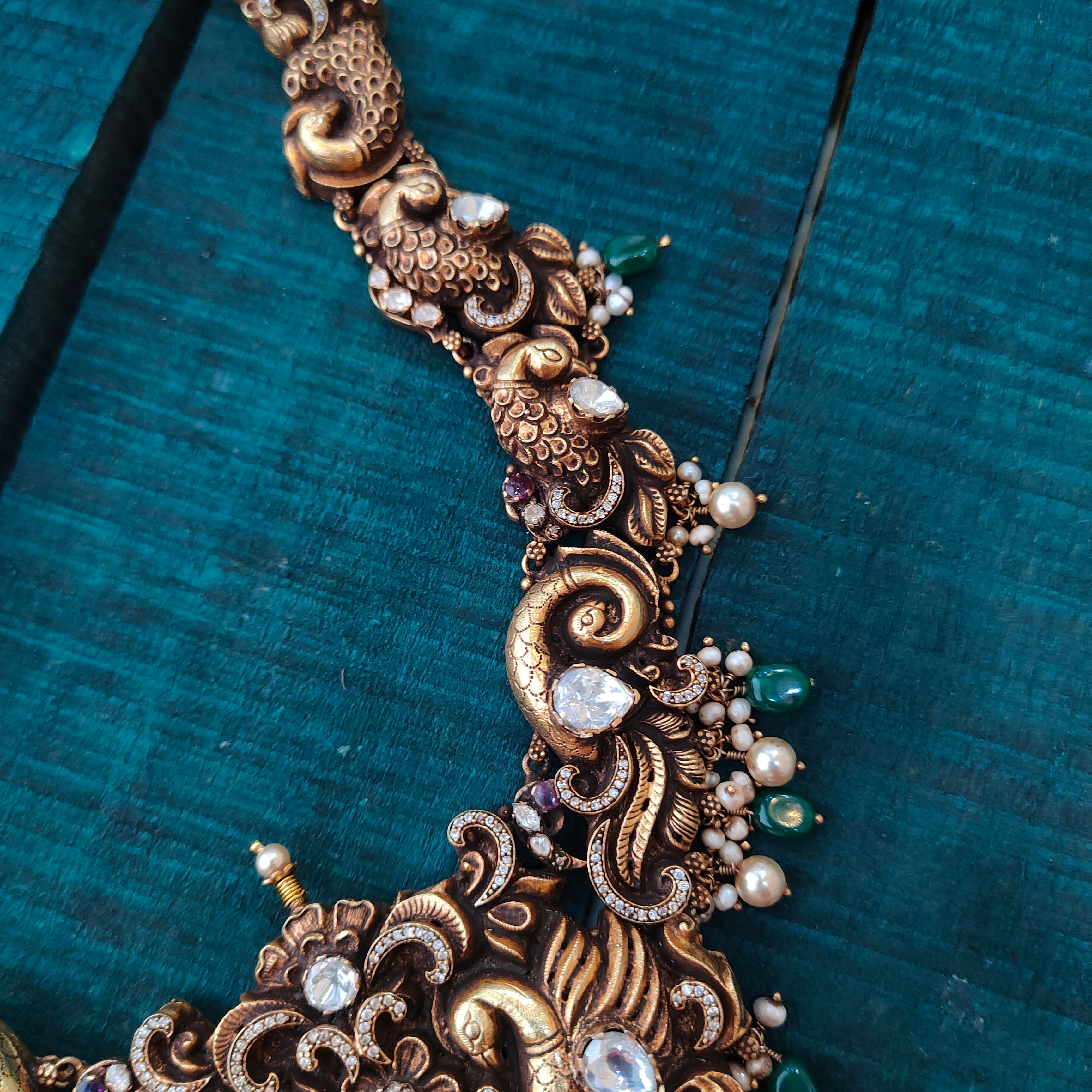 925 Silver Antique Peacock Haram -1431