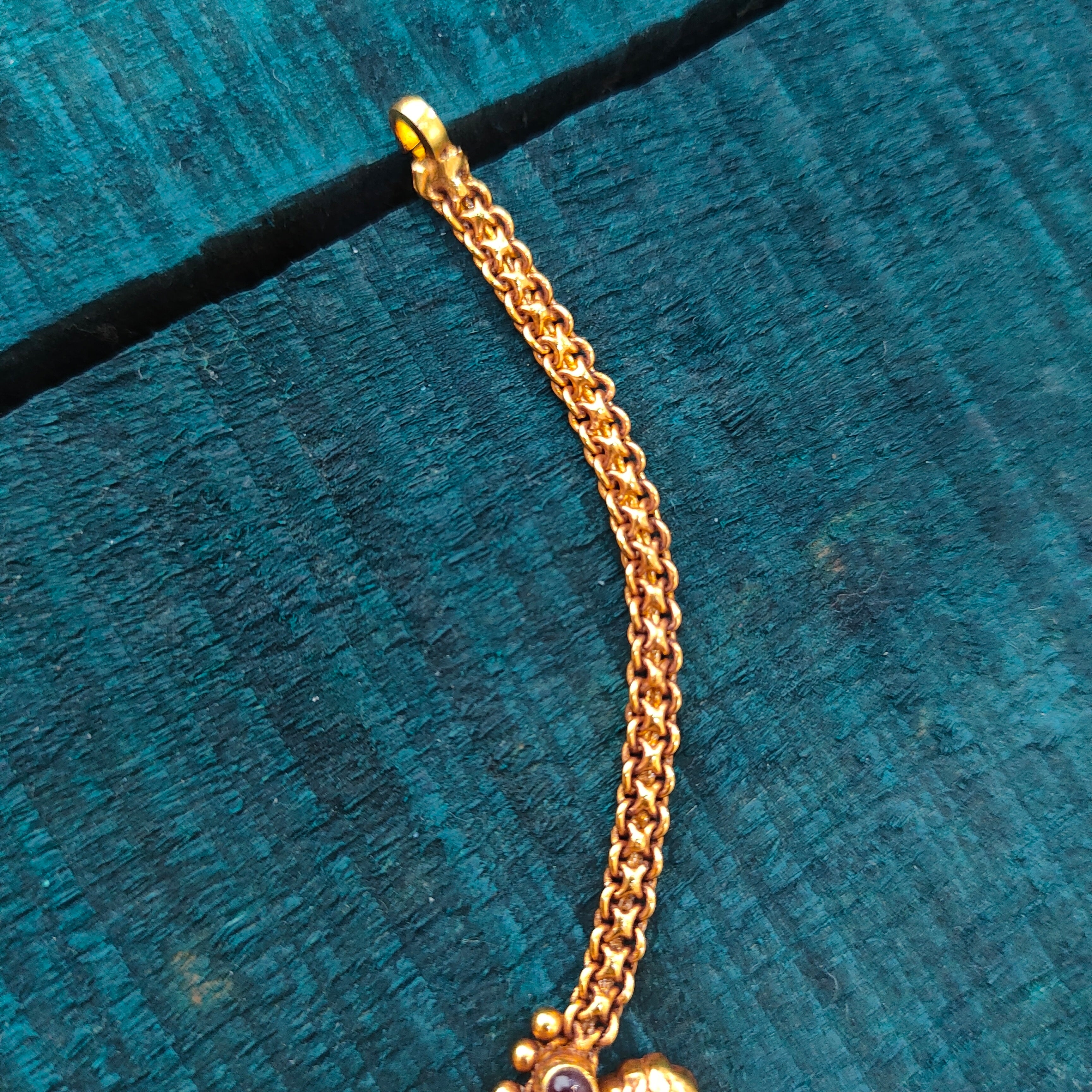 925 Silver Gold Plated Lakshmi Necklace -1449