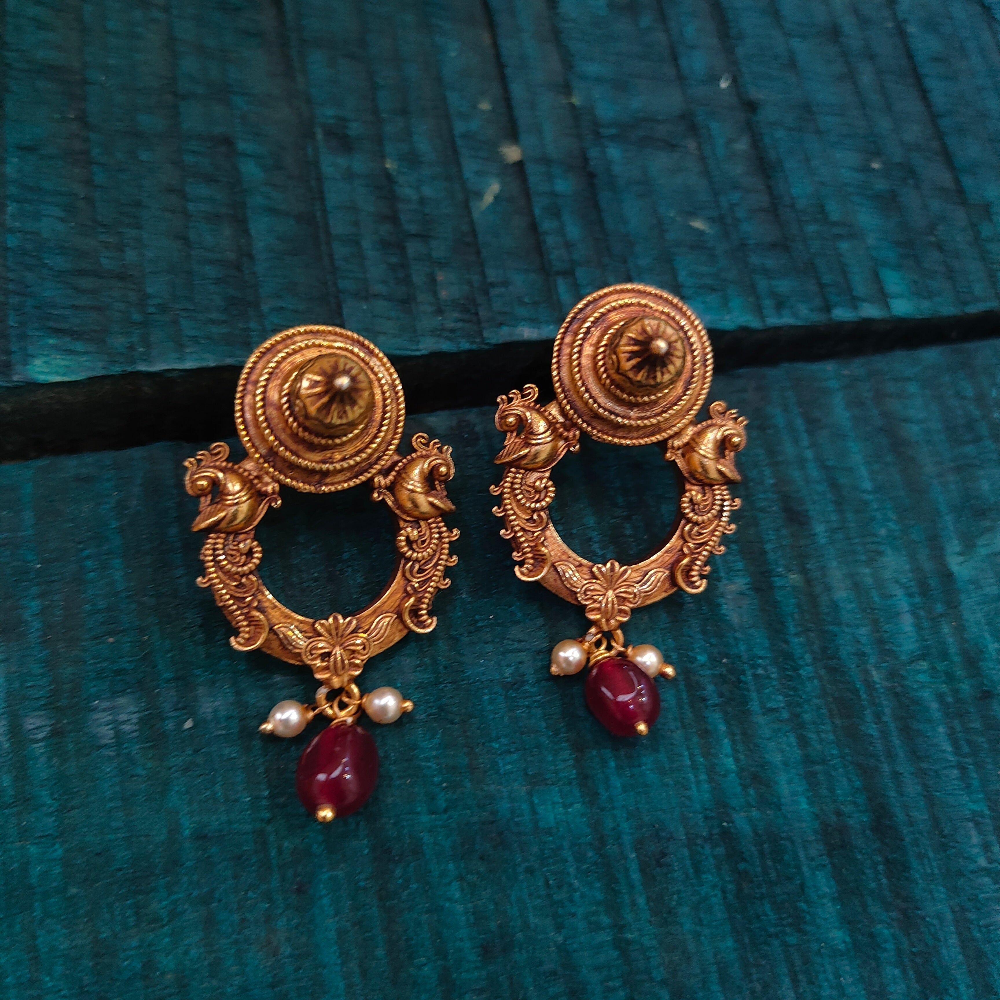 925 Silver Mayura Petals Earring - 1445