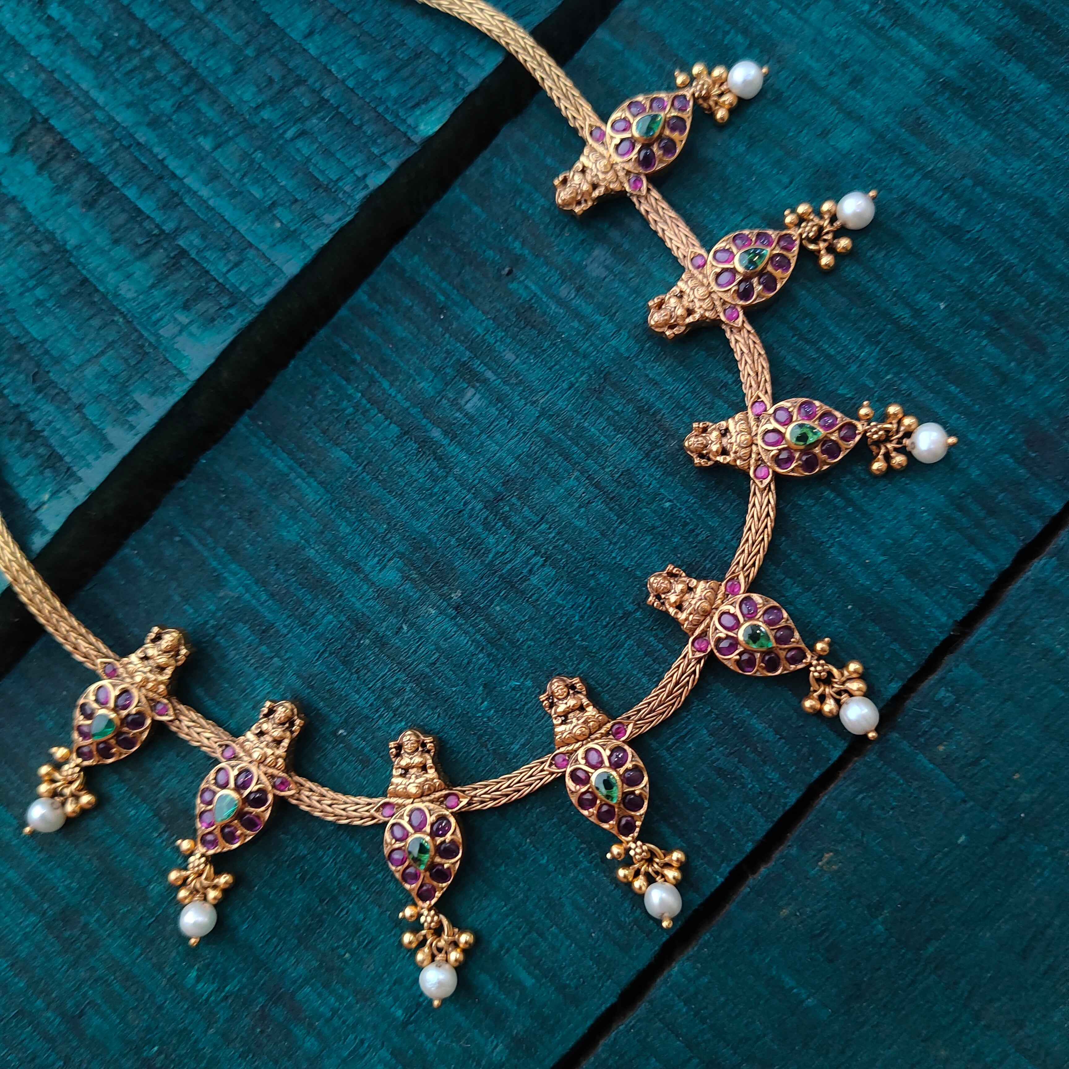 925 Silver Traditional Lakshmi Necklace -1345