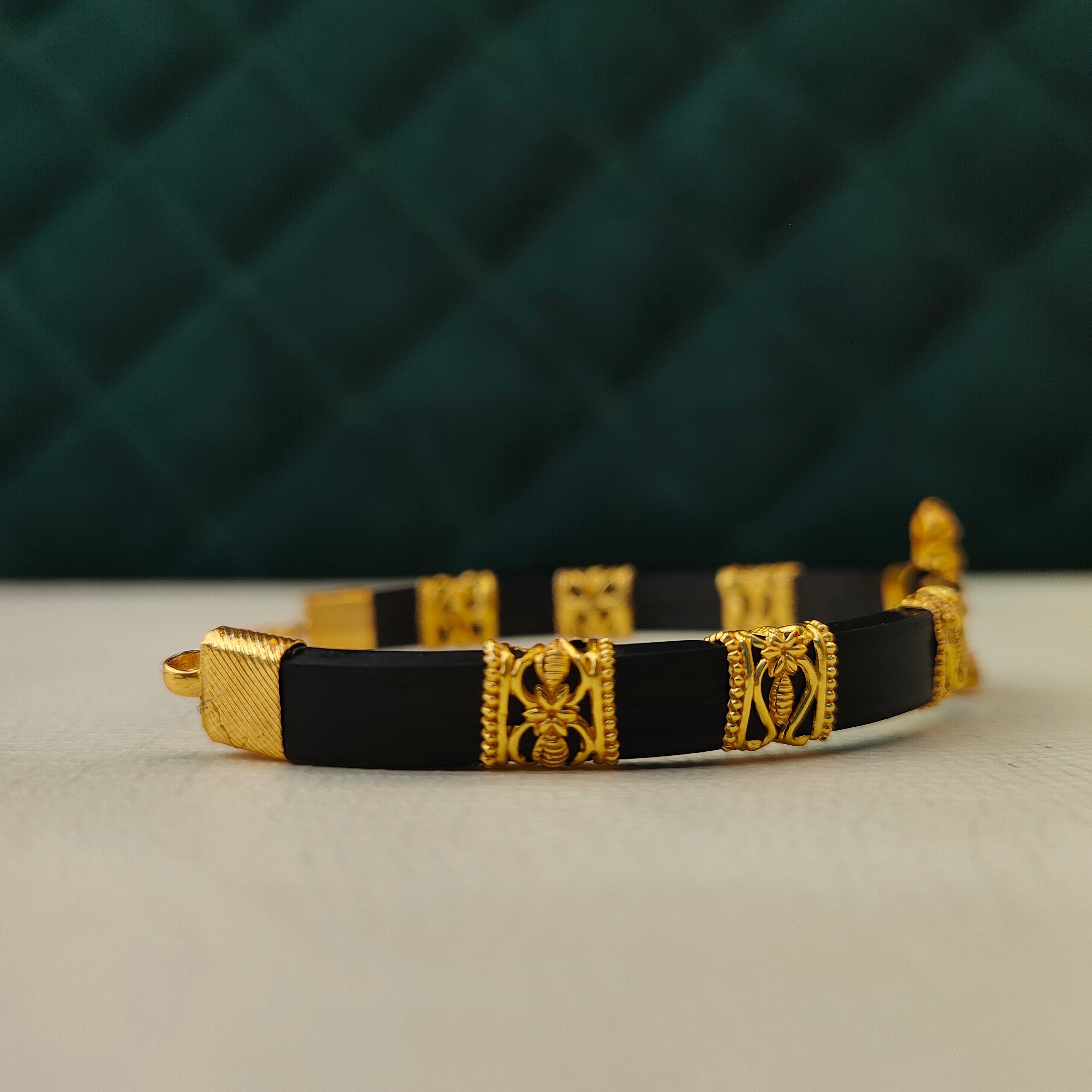 925 Silver Gold Plated Hanuman Ruber Kada-5618