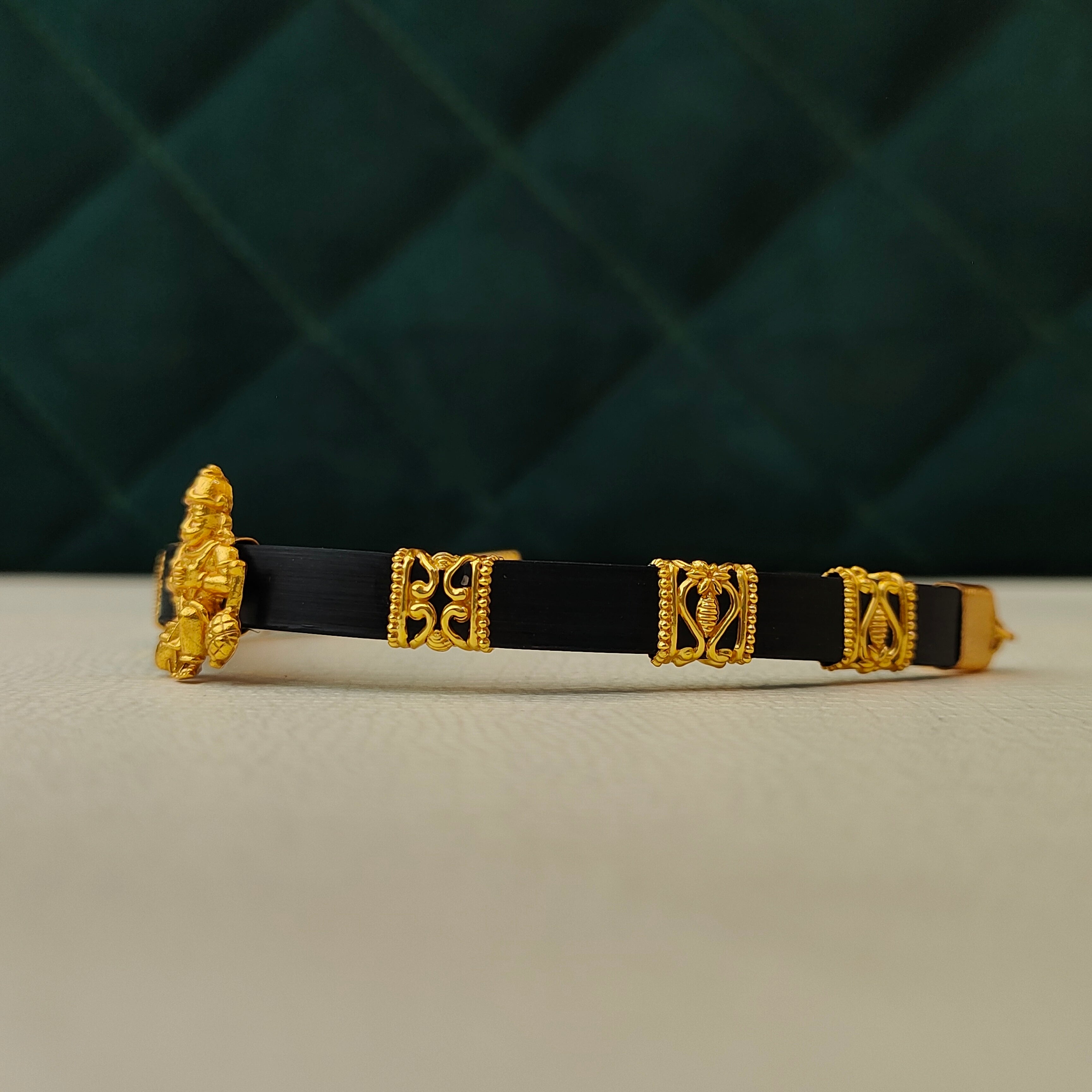 925 Silver Gold Plated Hanuman Ruber Kada-5618
