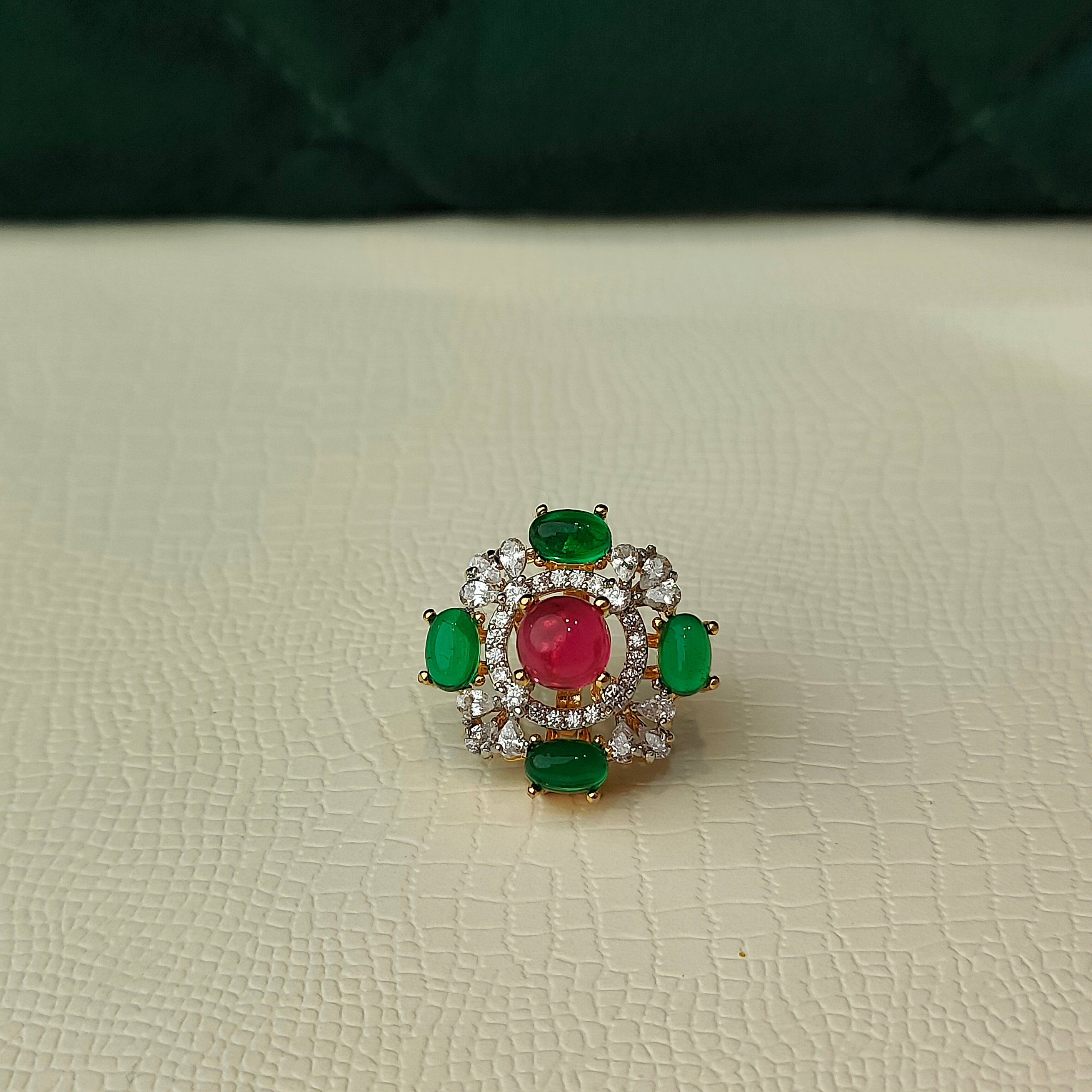 925 Silver Emerald Floral Pendant-1482