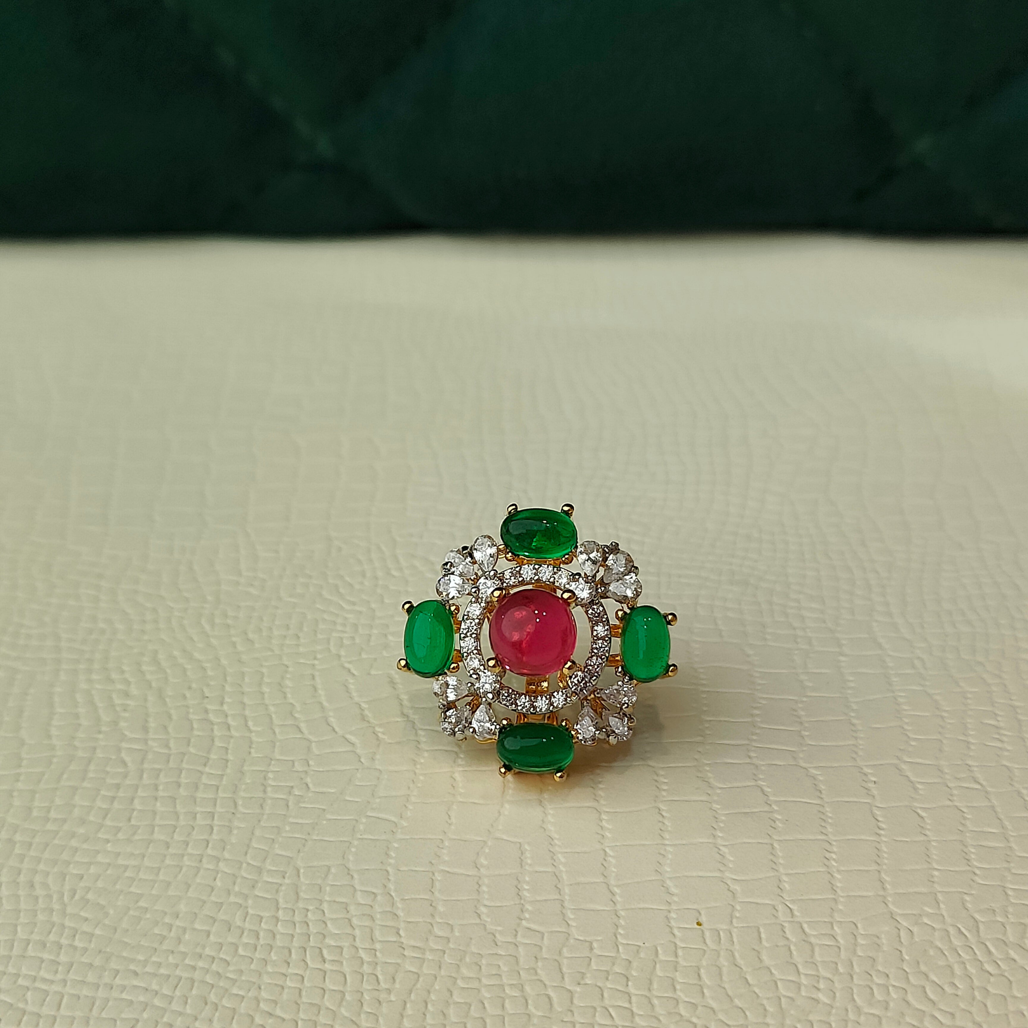 925 Silver Emerald Floral Pendant-1482