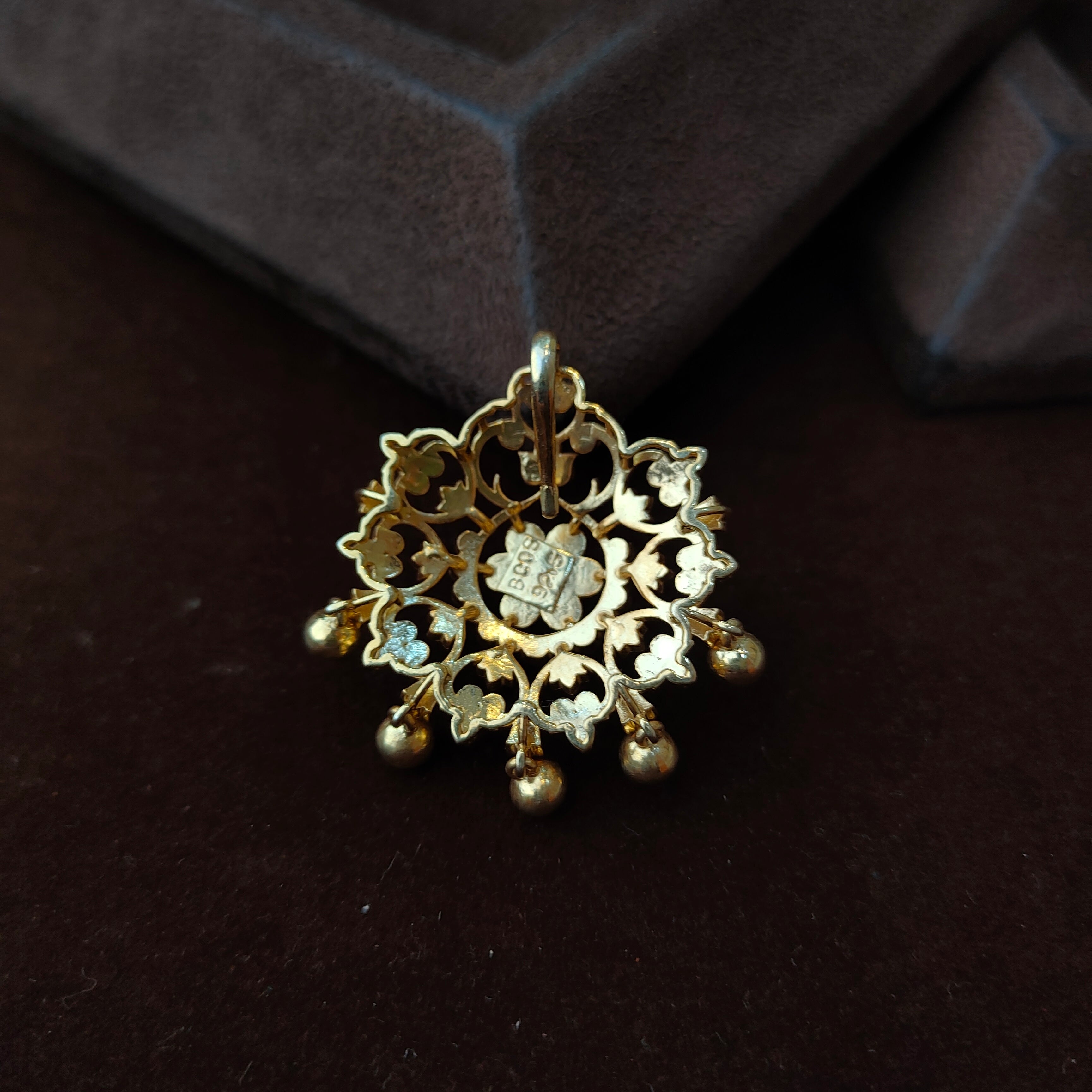 925 Gold plated Padmini Attigai Necklace set-5564 ( MADE TO ORDER )