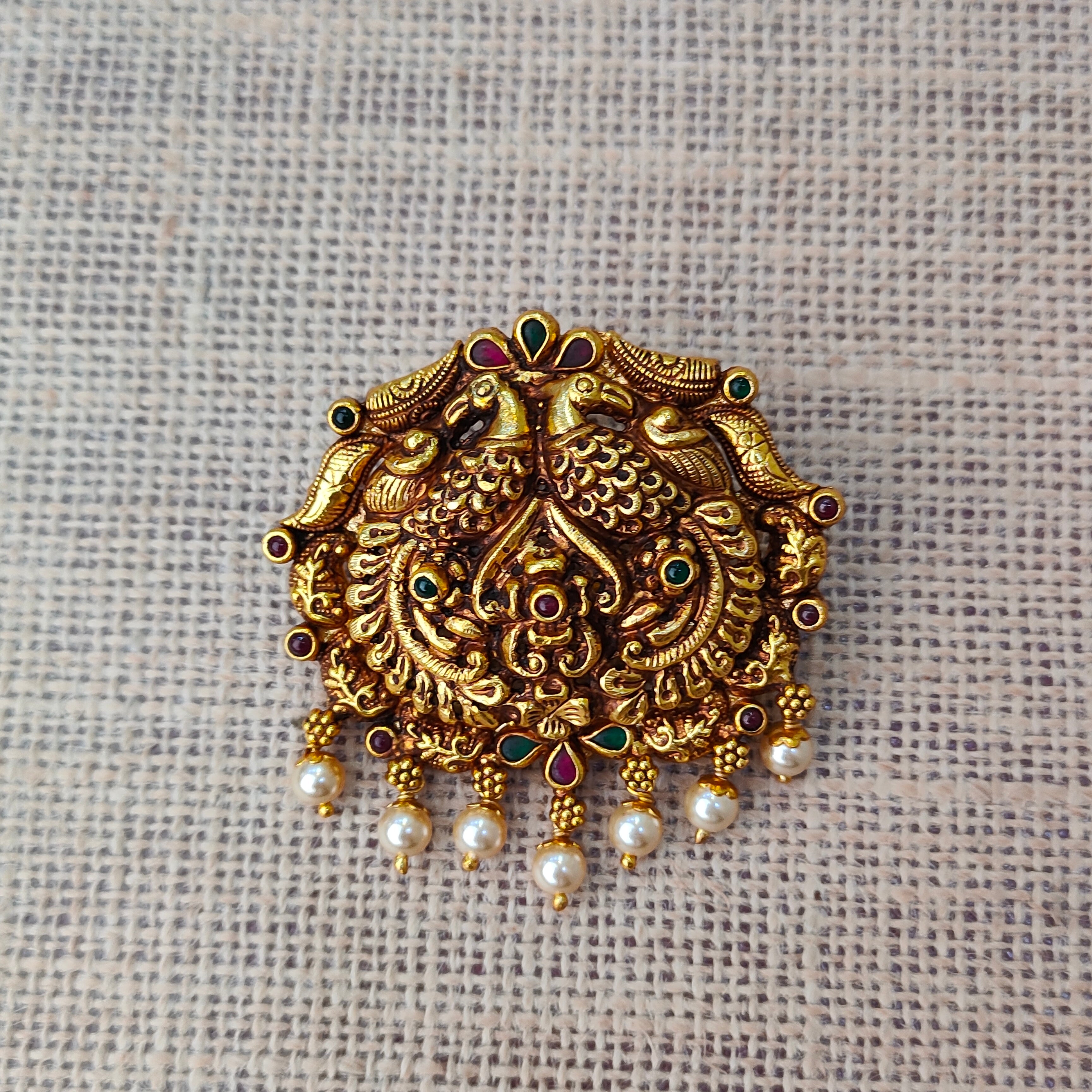 925 Silver Gold plated Peacock Pendant-5585