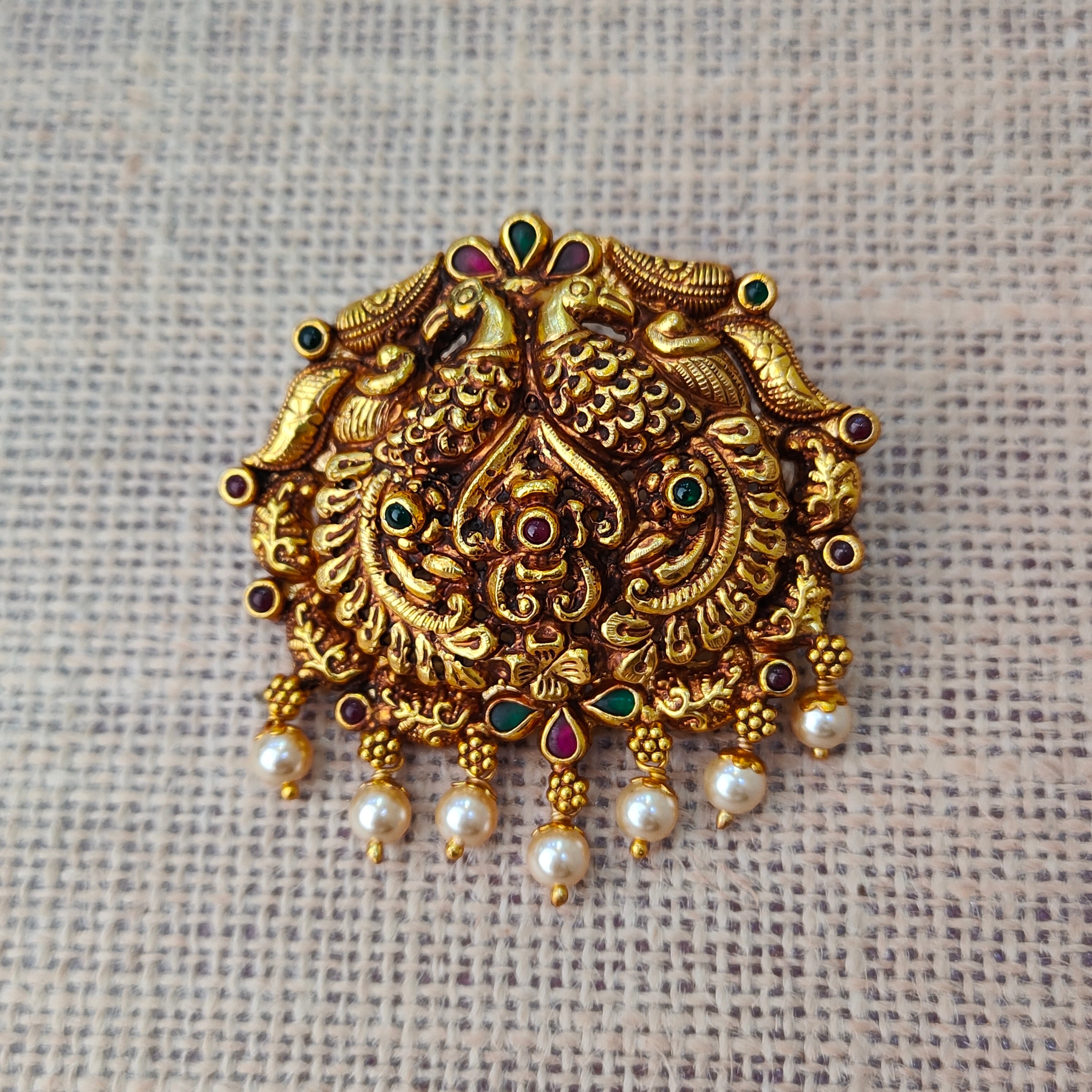 925 Silver Gold plated Peacock Pendant-5585