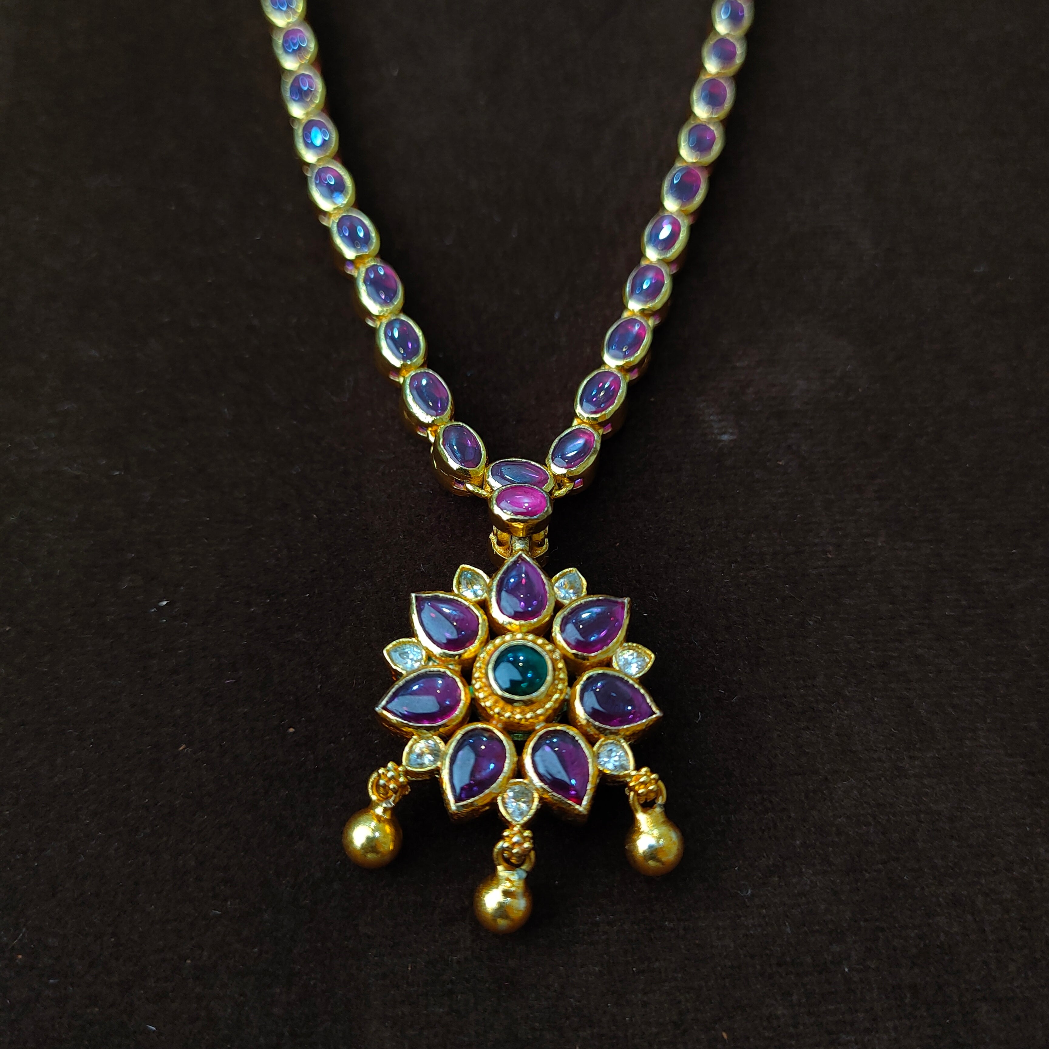 925 Gold Plated Reversable Floral Neckpiece -5571