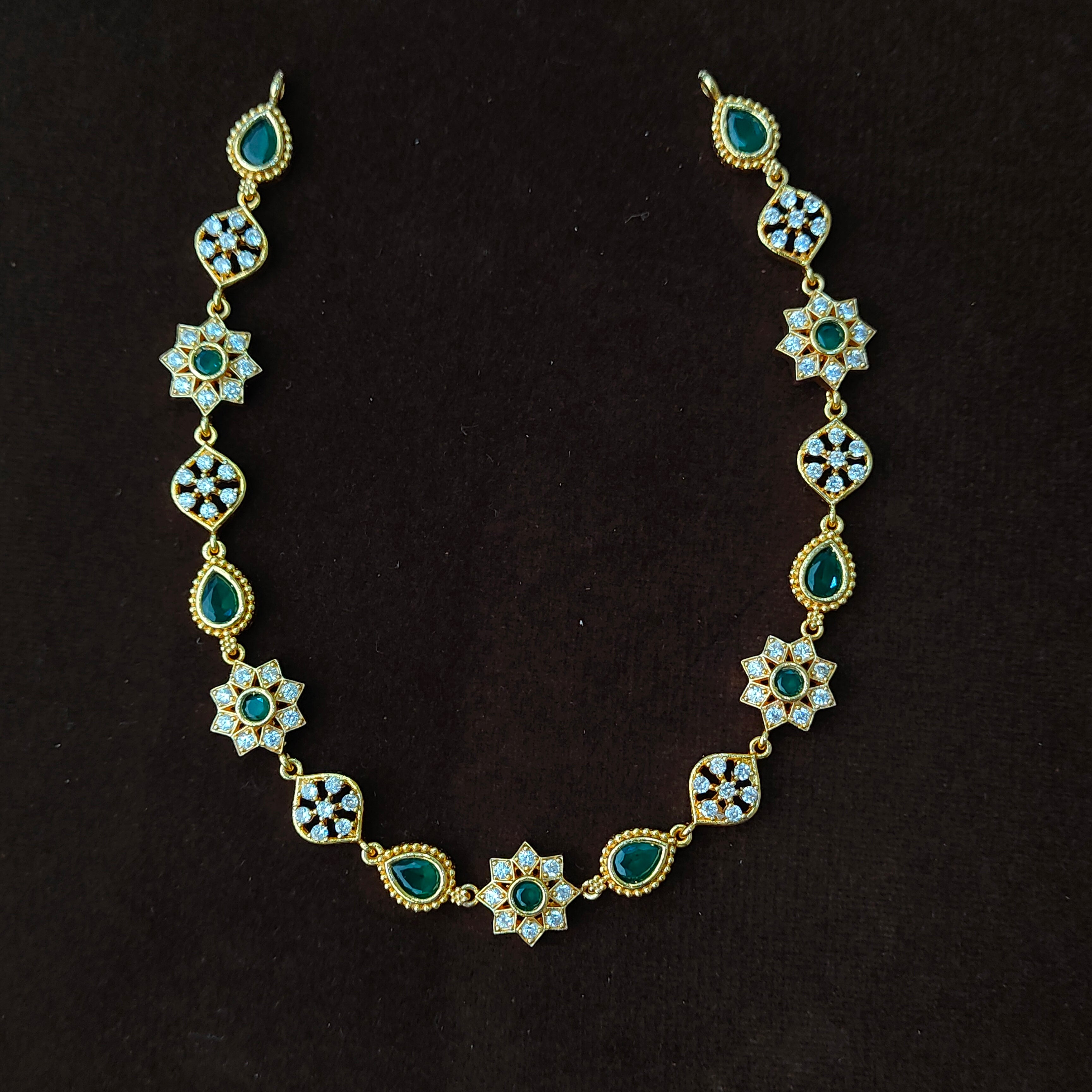 925 Silver Gold Plated Necklace-5573