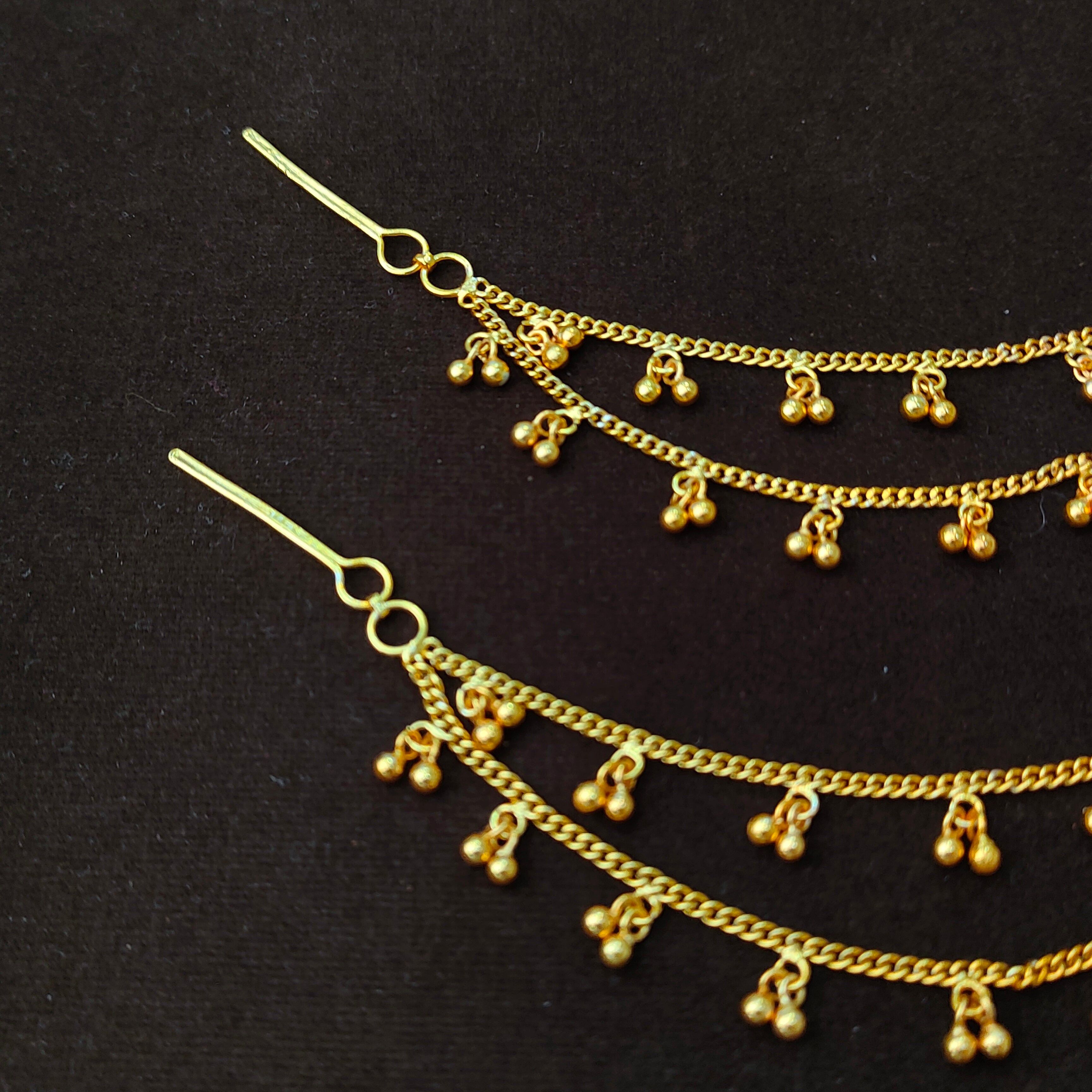 925 Silver Gold Plated Earchain-5569