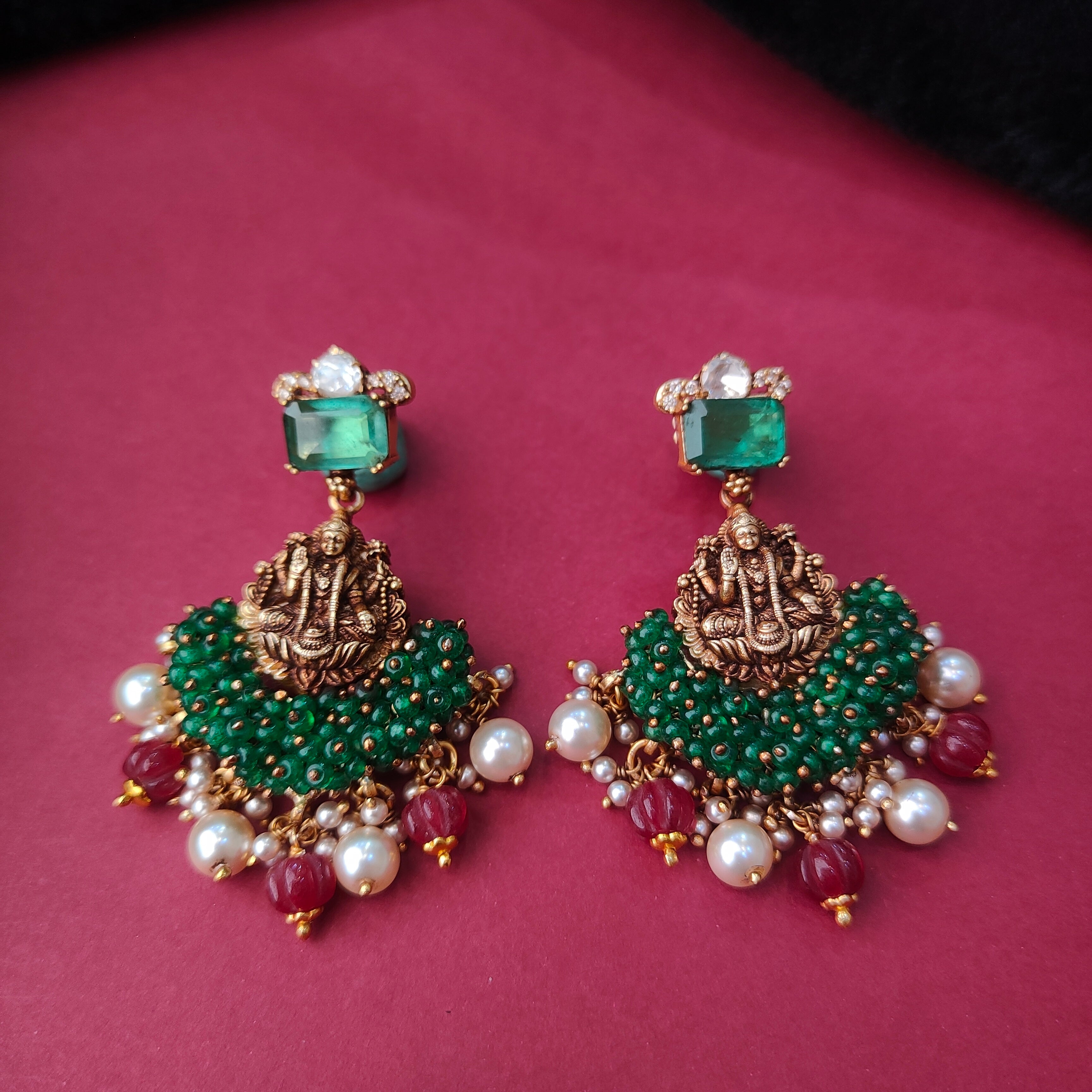 925 Silver Nakshi ChandBali Ear Stud - 5711