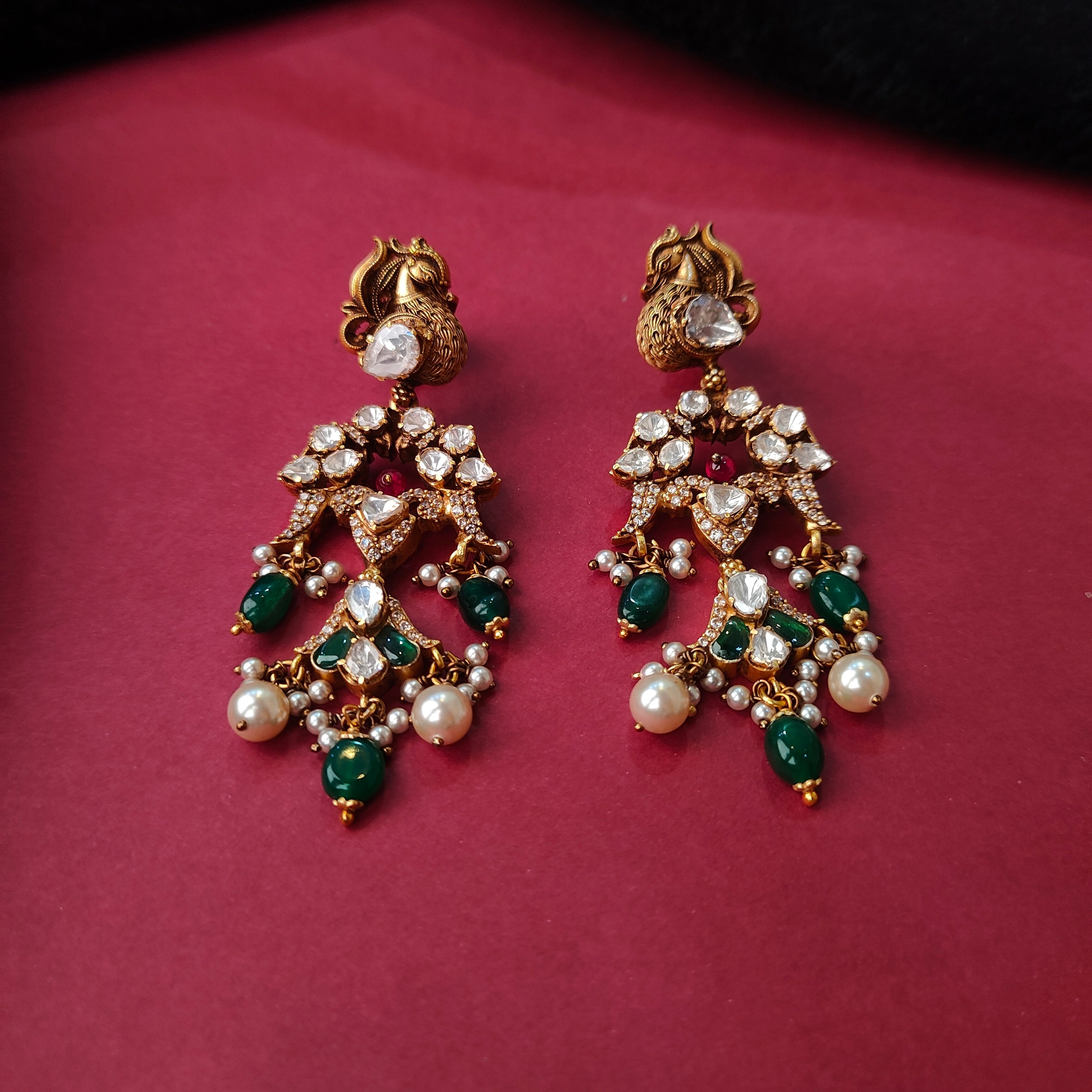 925 Silver Moissanite polki Earstud - 5709