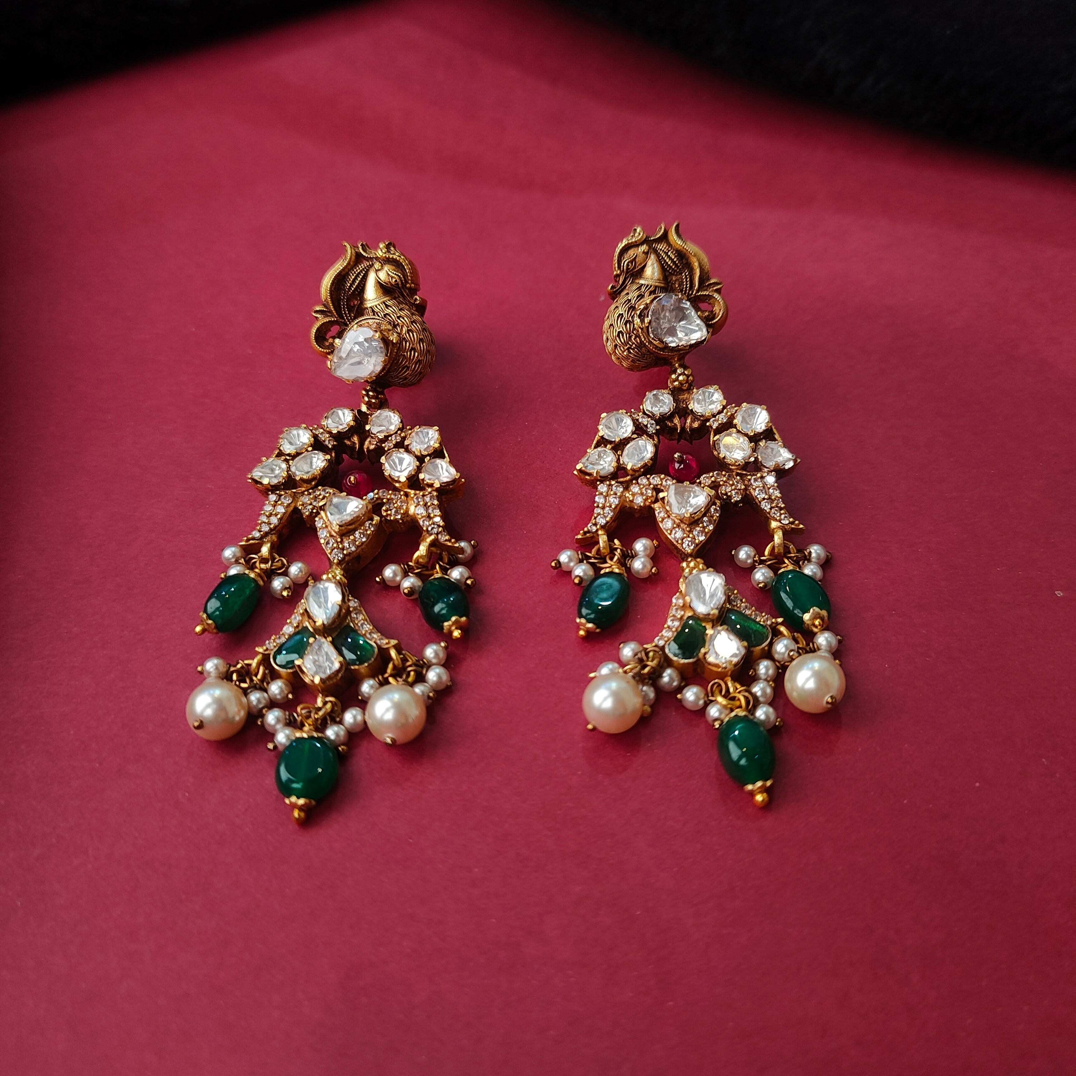 925 Silver Moissanite polki Earstud - 5709