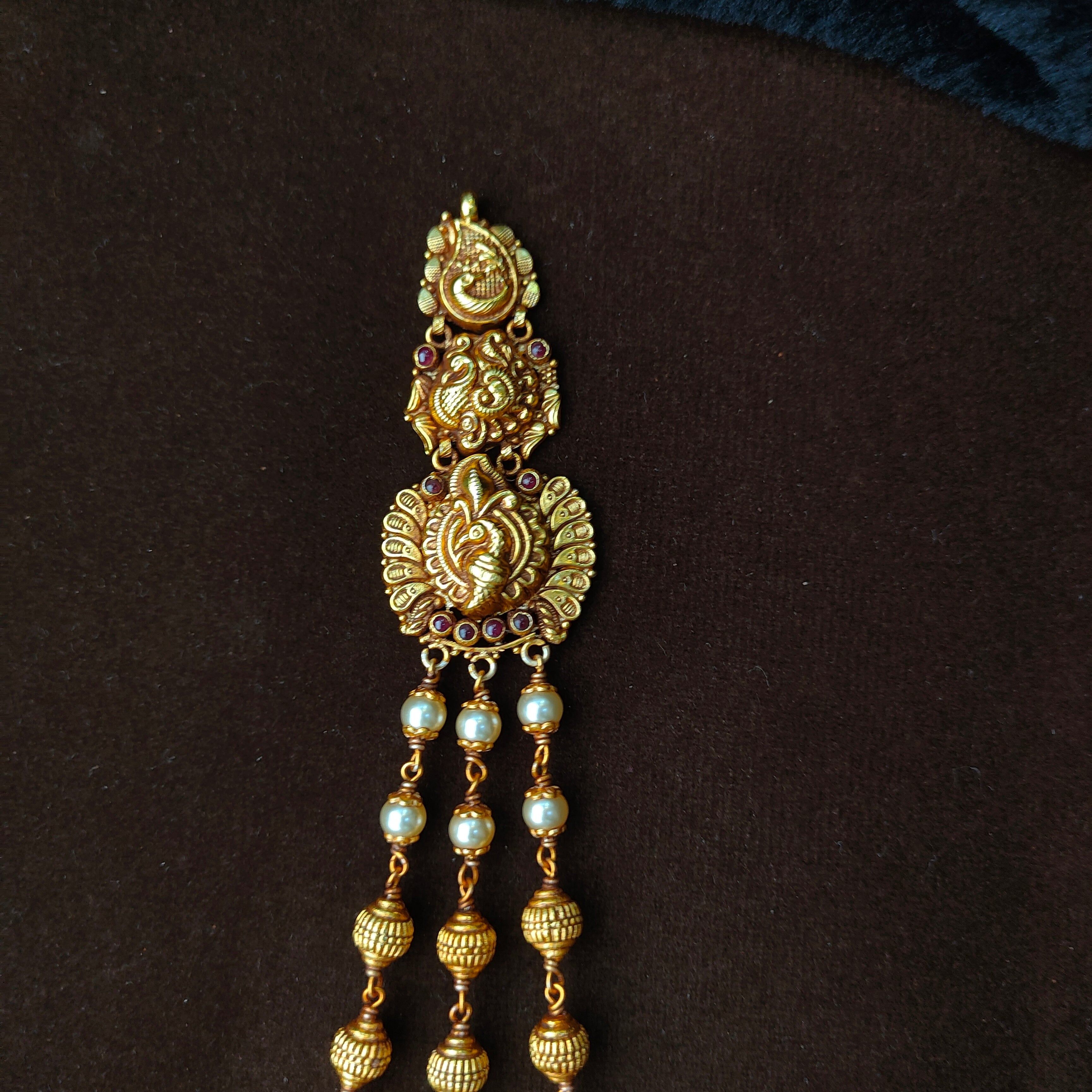 925 Silver Gold Plated Short Haram -0031