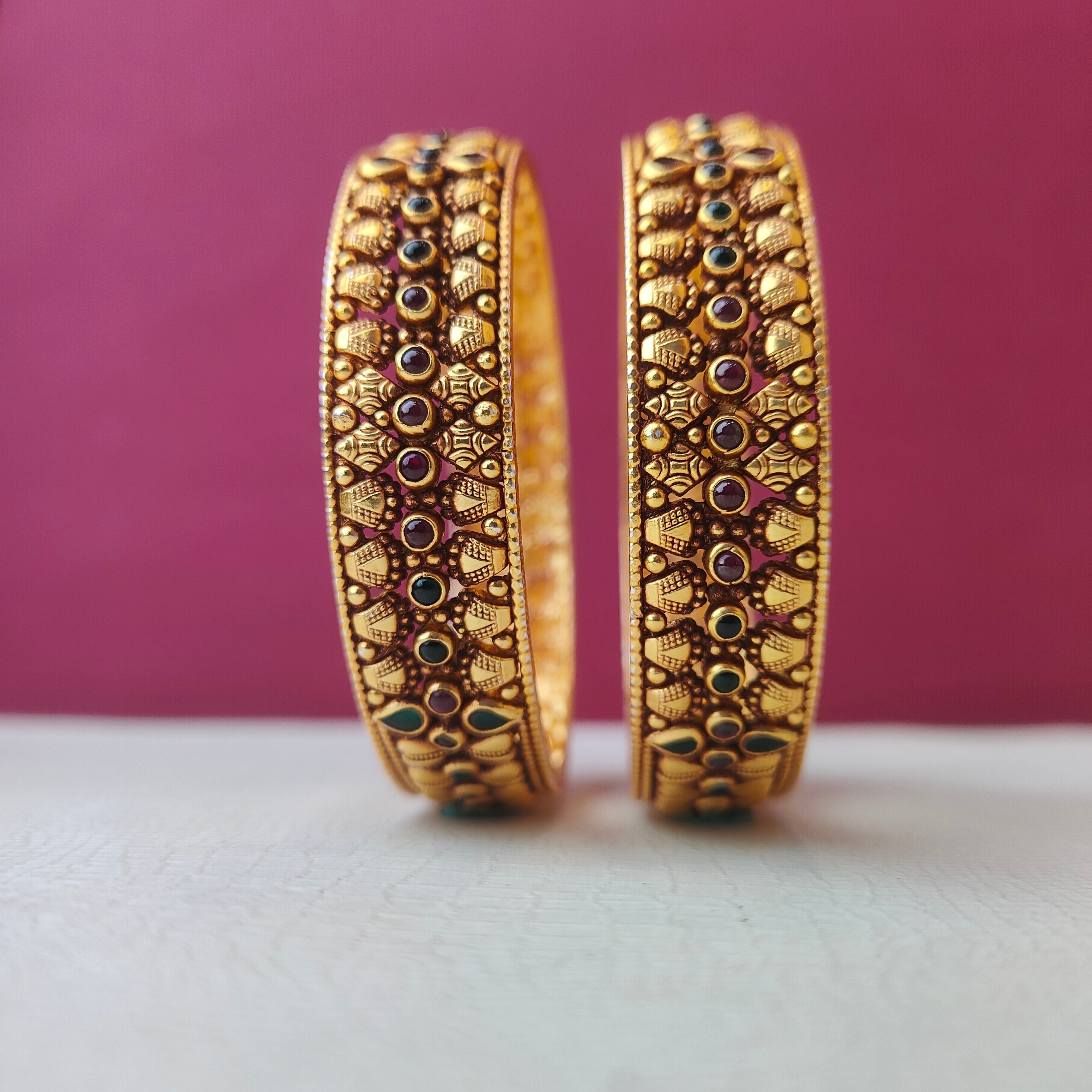 925 Silver Nakshi Bangle-2923- size -2.5