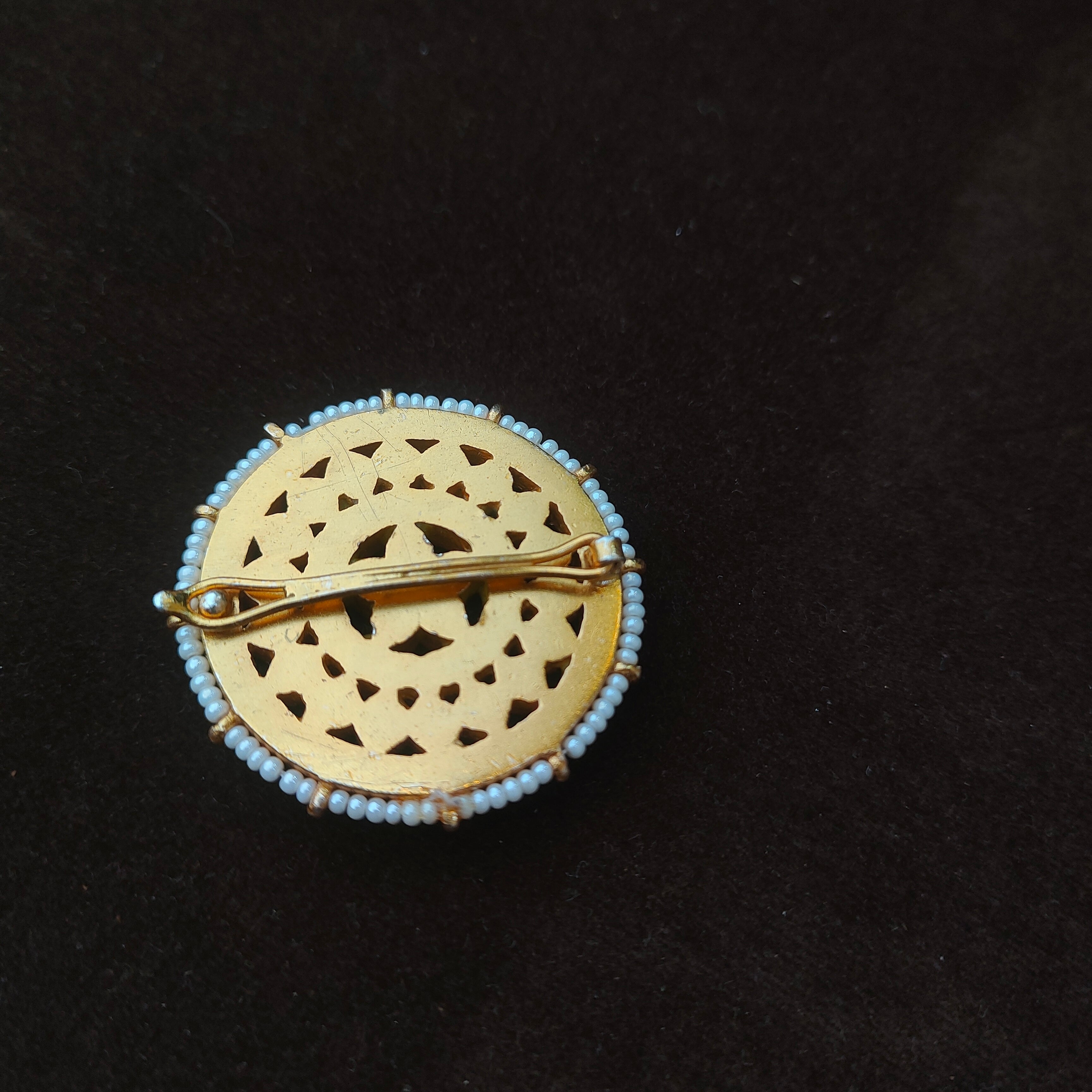 92.5 Silver Kundan Surya Hair Mop-0050