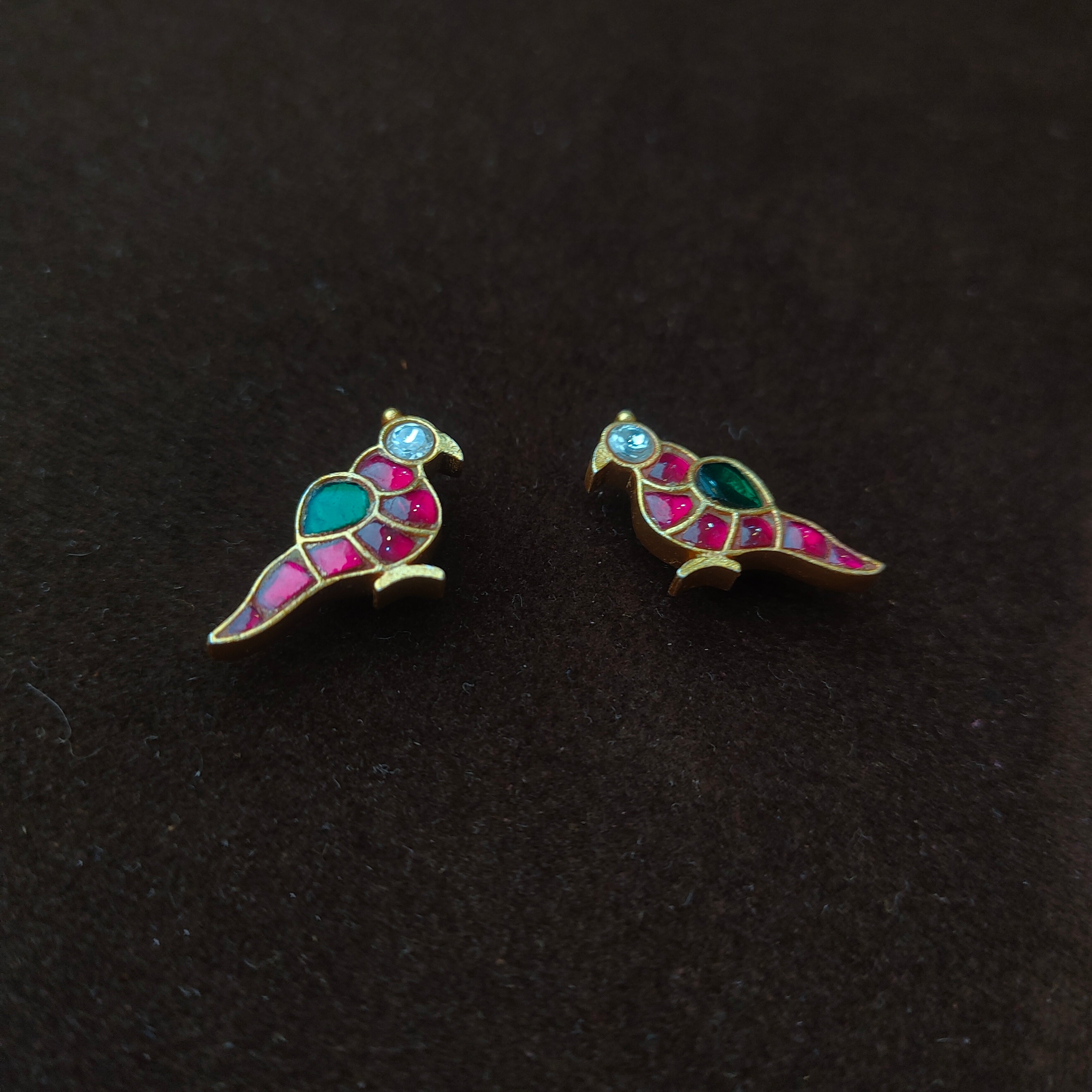 92.5 Silver Kundan Parrot Hair Mop-0045