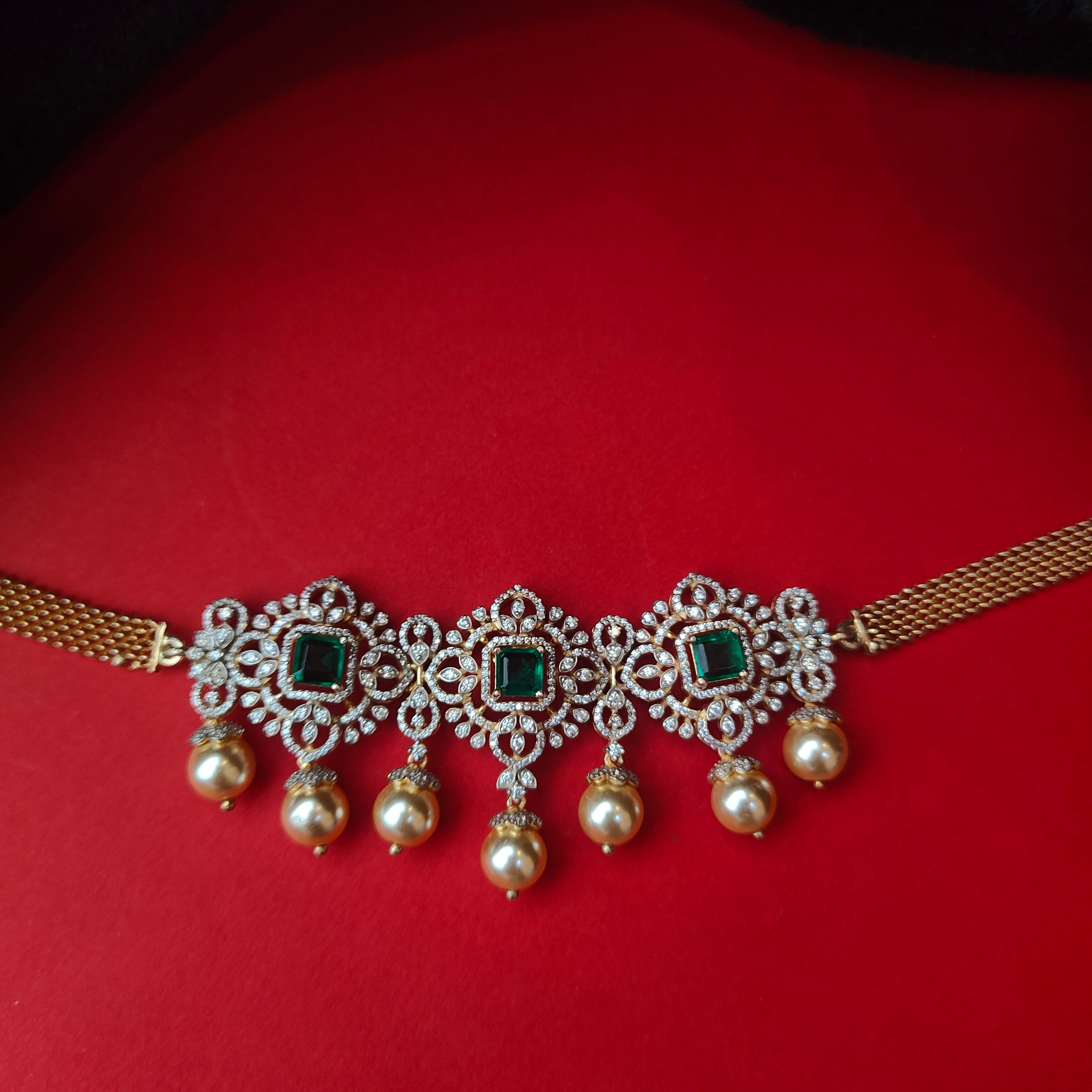 925 Silver Theia Diamond Look choker -5920