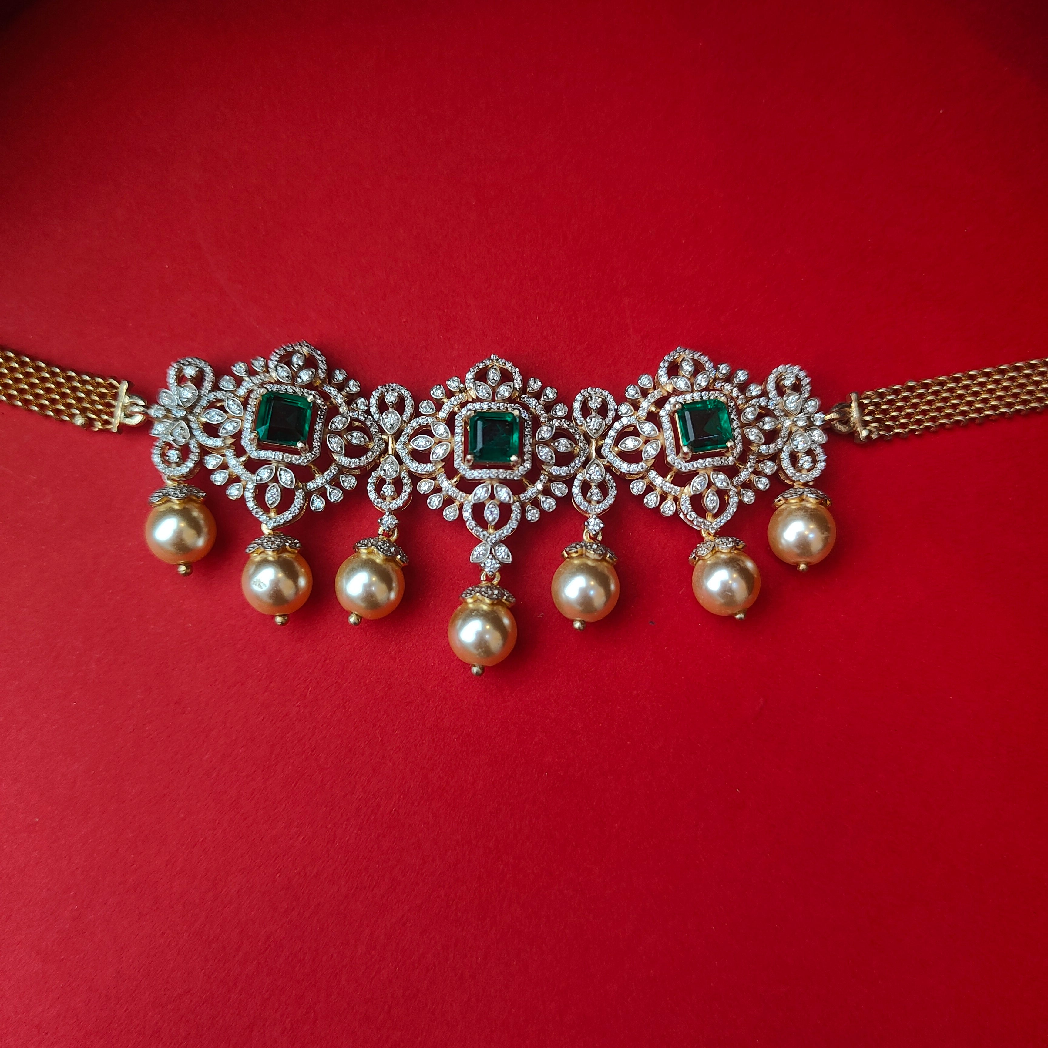 925 Silver Theia Diamond Look choker -5920