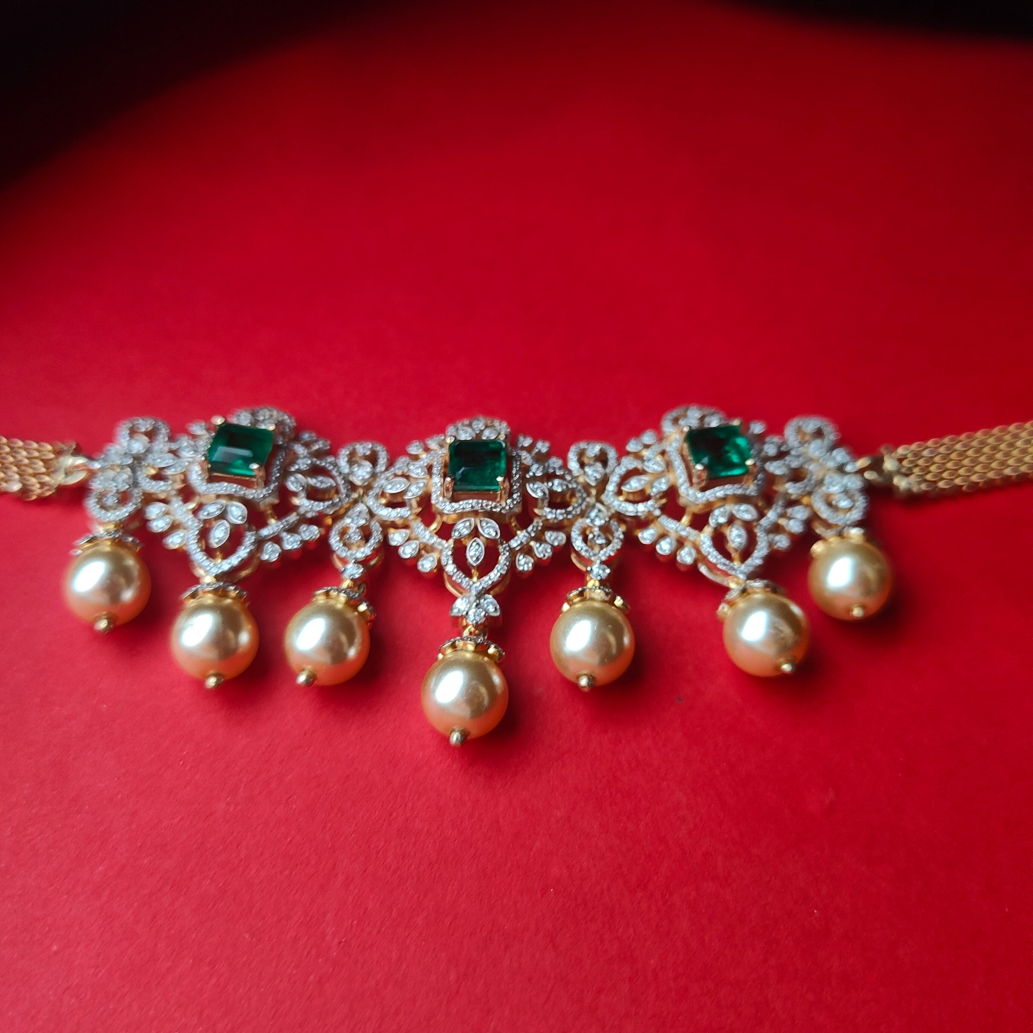 925 Silver Theia Diamond Look choker -5920